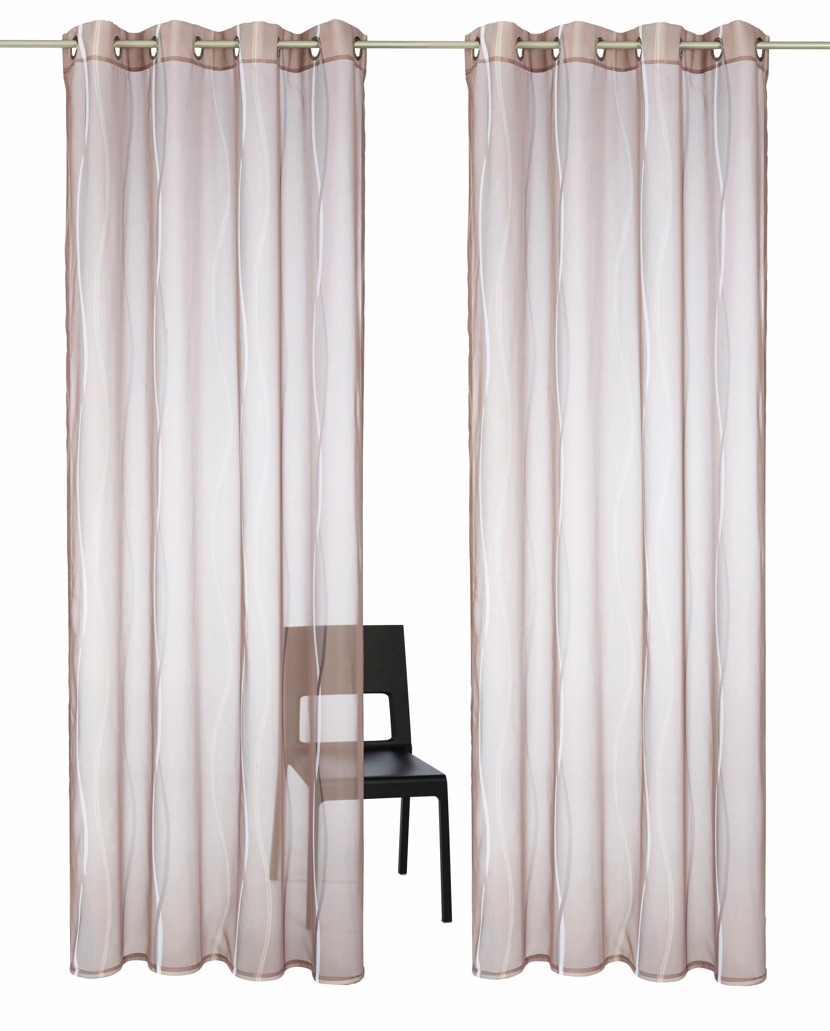 my home Gordijn Dimona set van 2, transparant, voile, polyester (2 stuks)