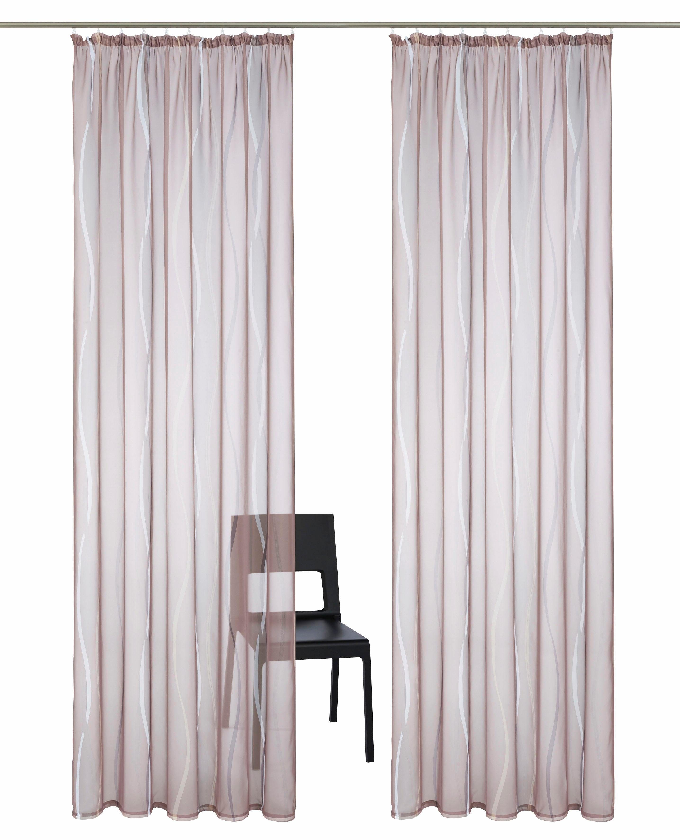 my home Gordijn Dimona set van 2, transparant, voile, polyester (2 stuks)