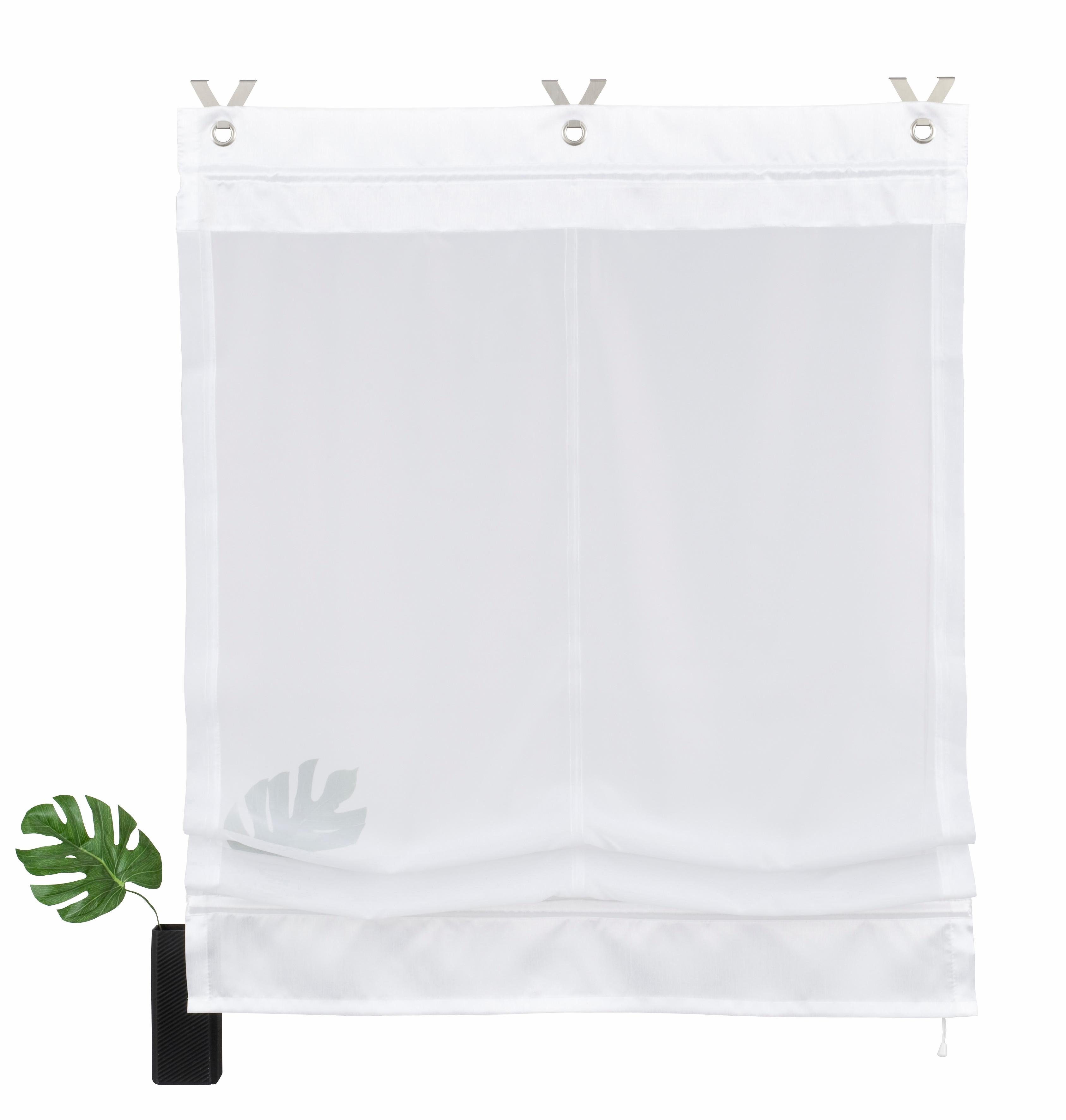 Home affaire Romeins rolgordijn Fuma transparant, polyester, op te hangen met haken (1 stuk)