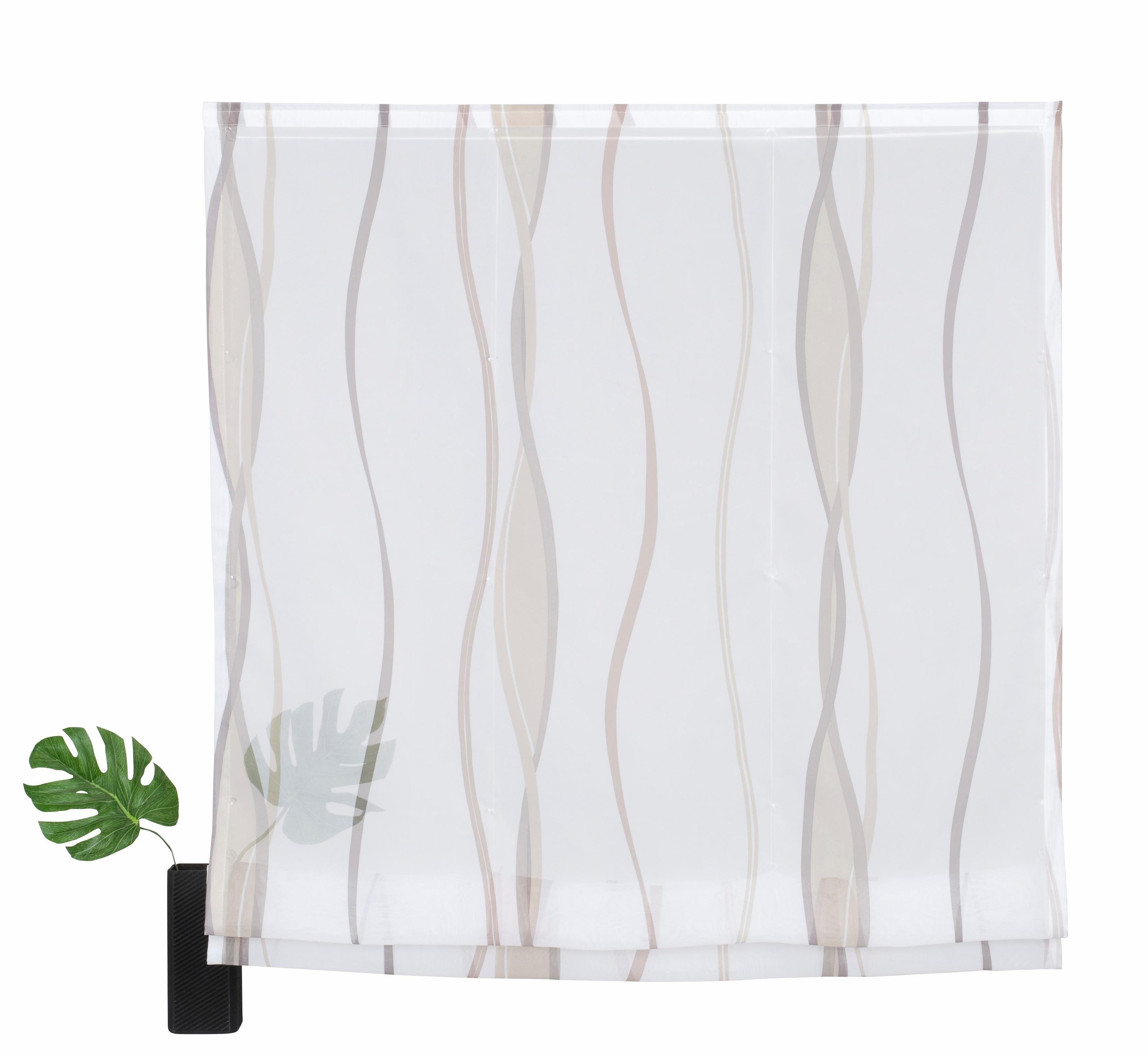my home Romeins rolgordijn Dimona Transparant, voile, polyester, golven (1 stuk)