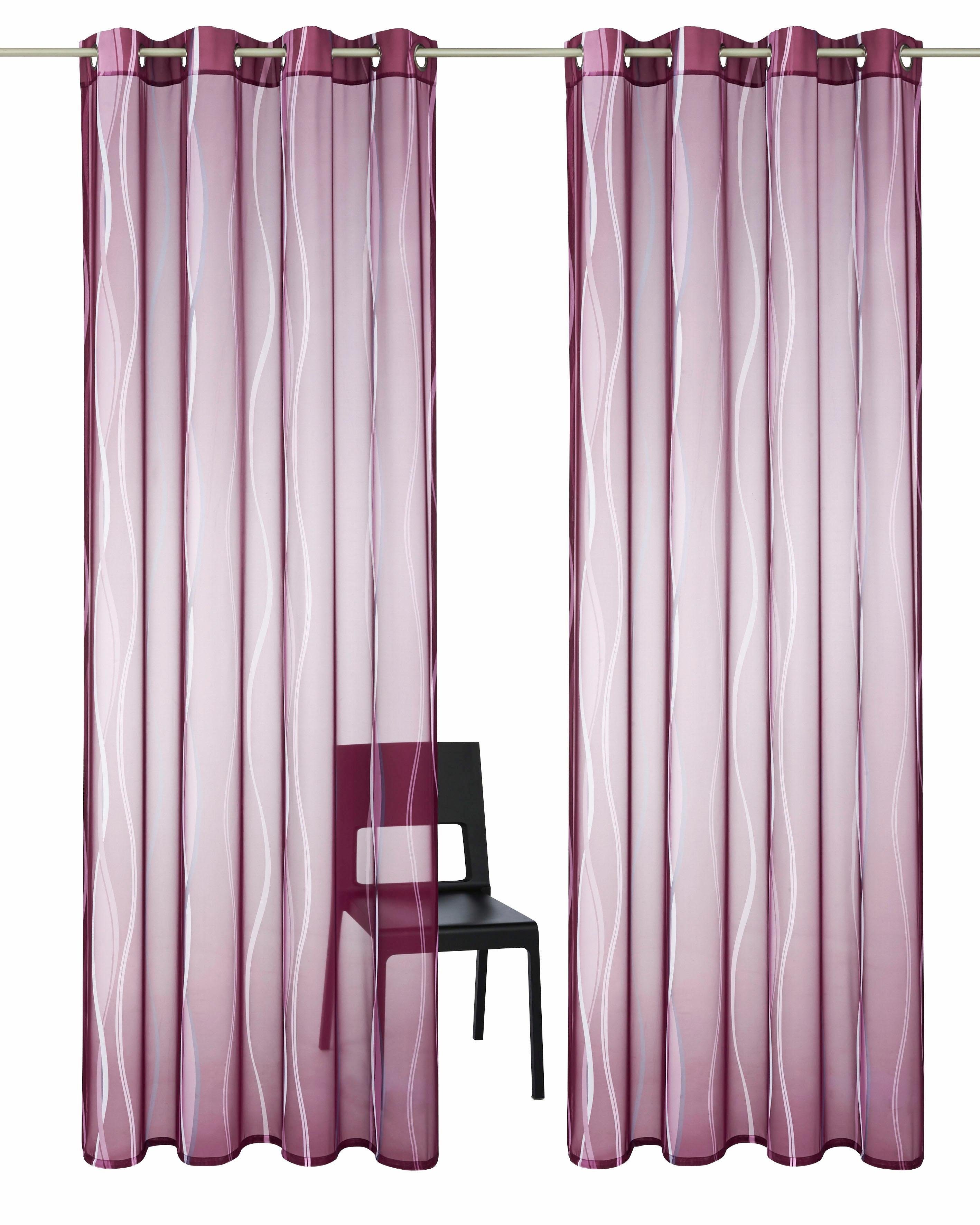 my home Gordijn Dimona set van 2, transparant, voile, polyester (2 stuks)
