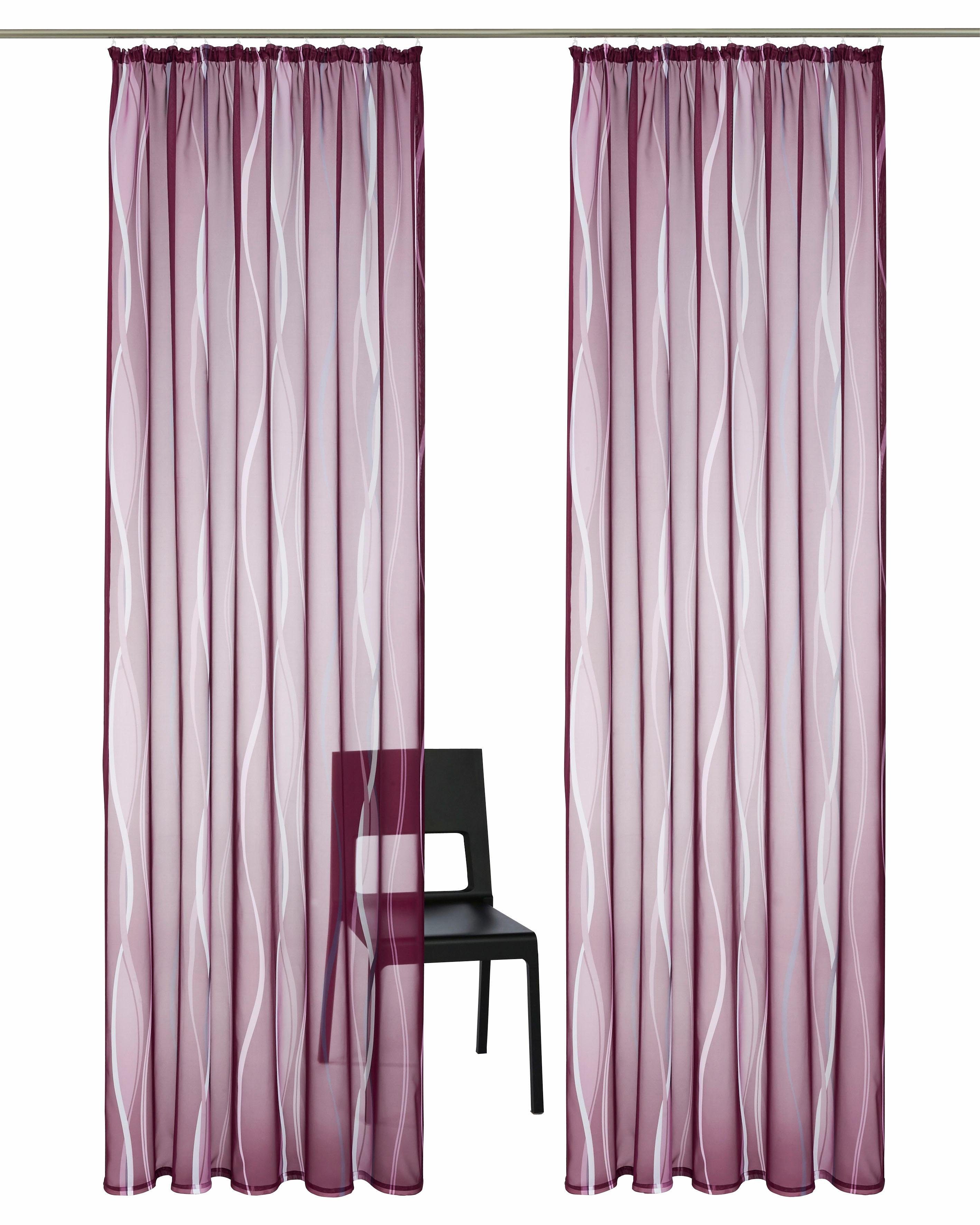my home Gordijn Dimona set van 2, transparant, voile, polyester (2 stuks)