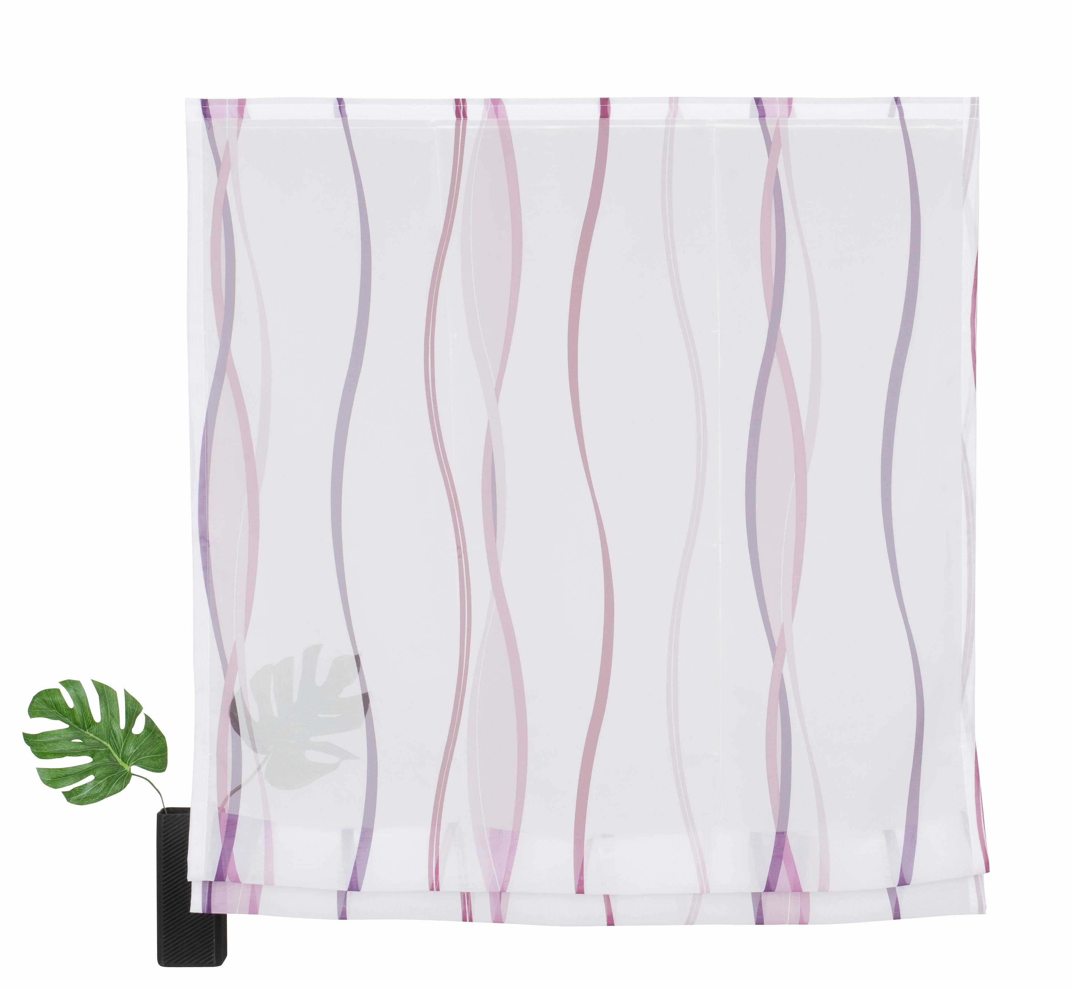 my home Romeins rolgordijn Dimona Transparant, voile, polyester, golven (1 stuk)