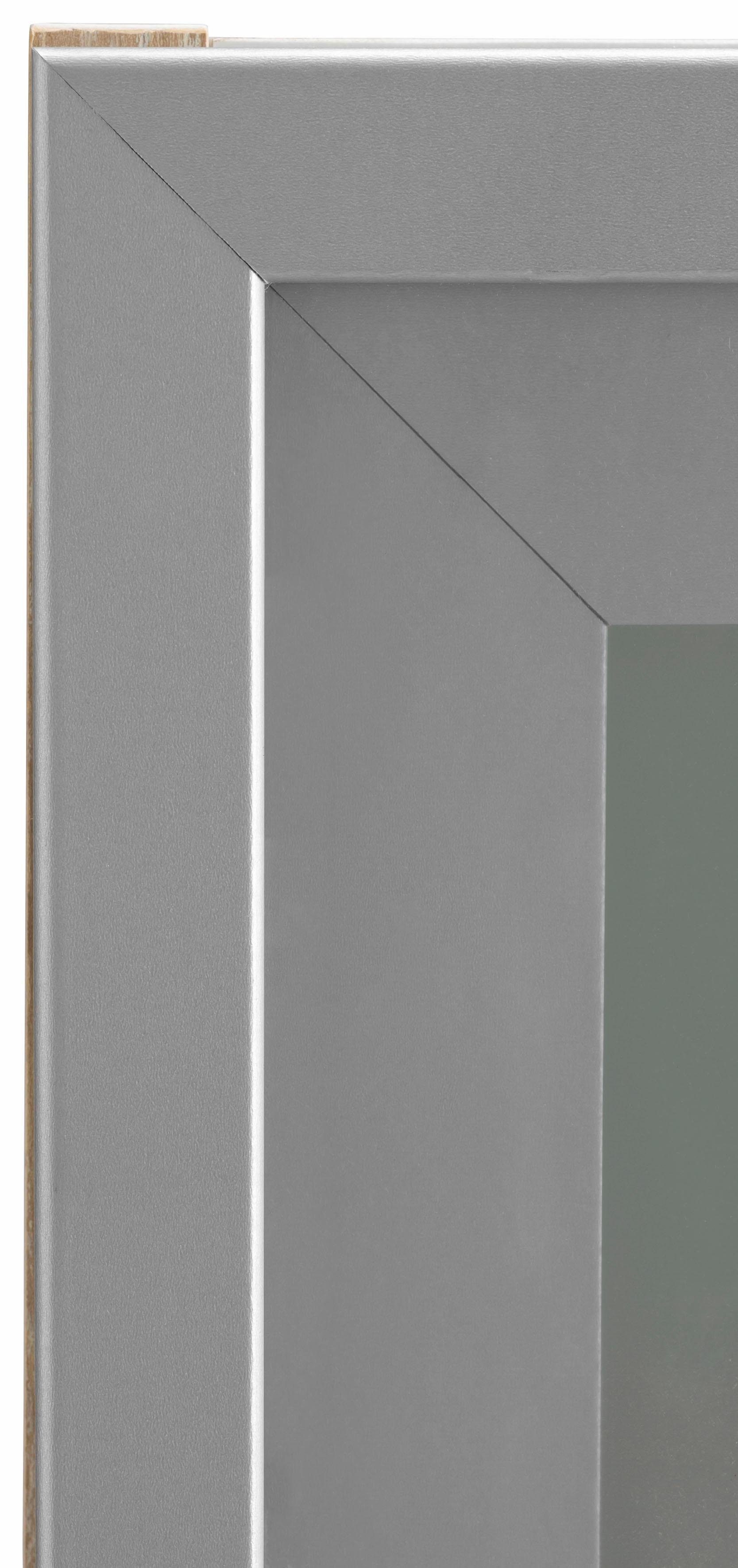 OPTIFIT Hangend kastje met glasdeur met glasdeurtje in aluminium-look, breedte 50 cm