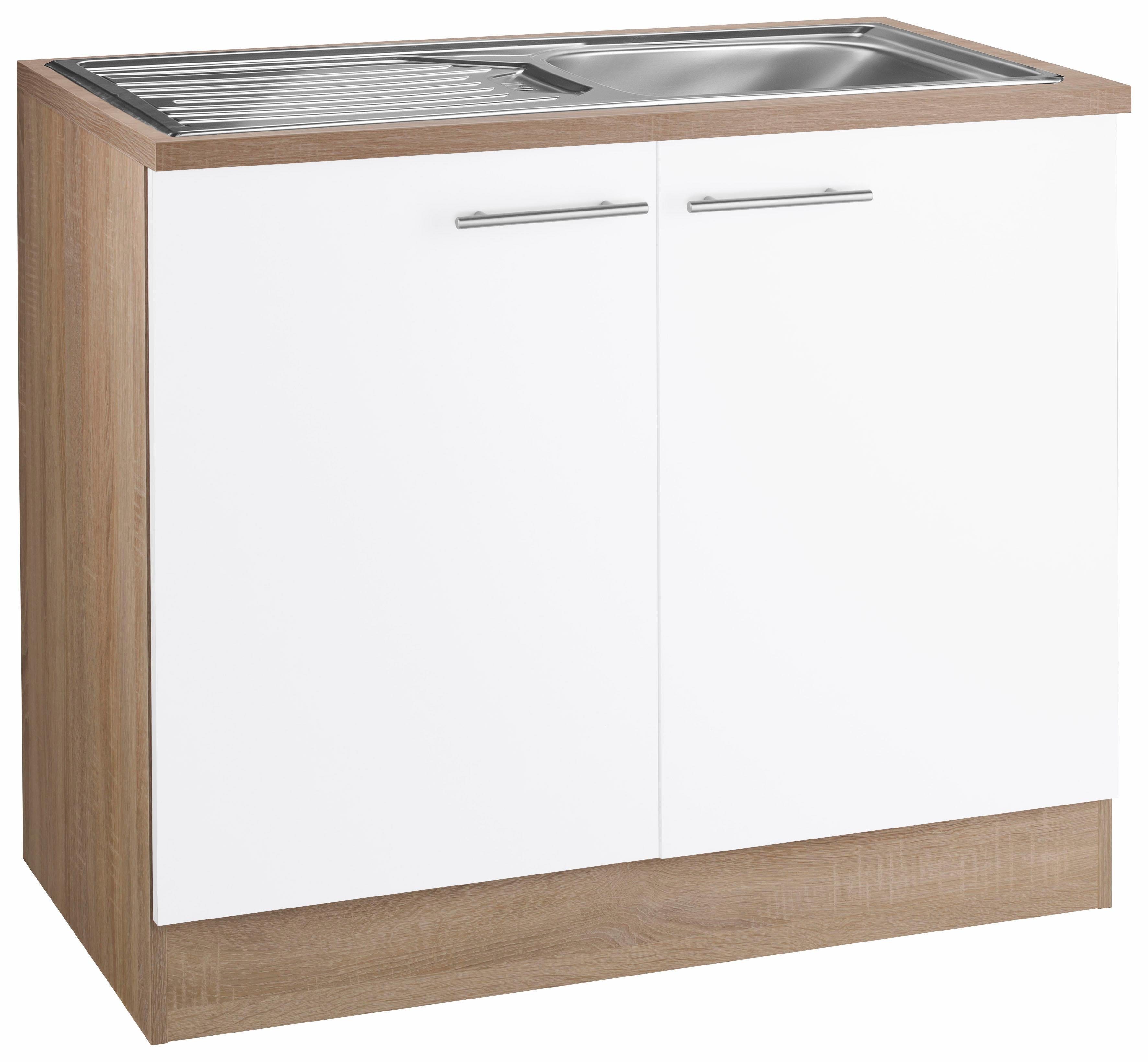 OPTIFIT Gootsteenkast Kalmar , breedte 100 cm gootsteenkasten wit