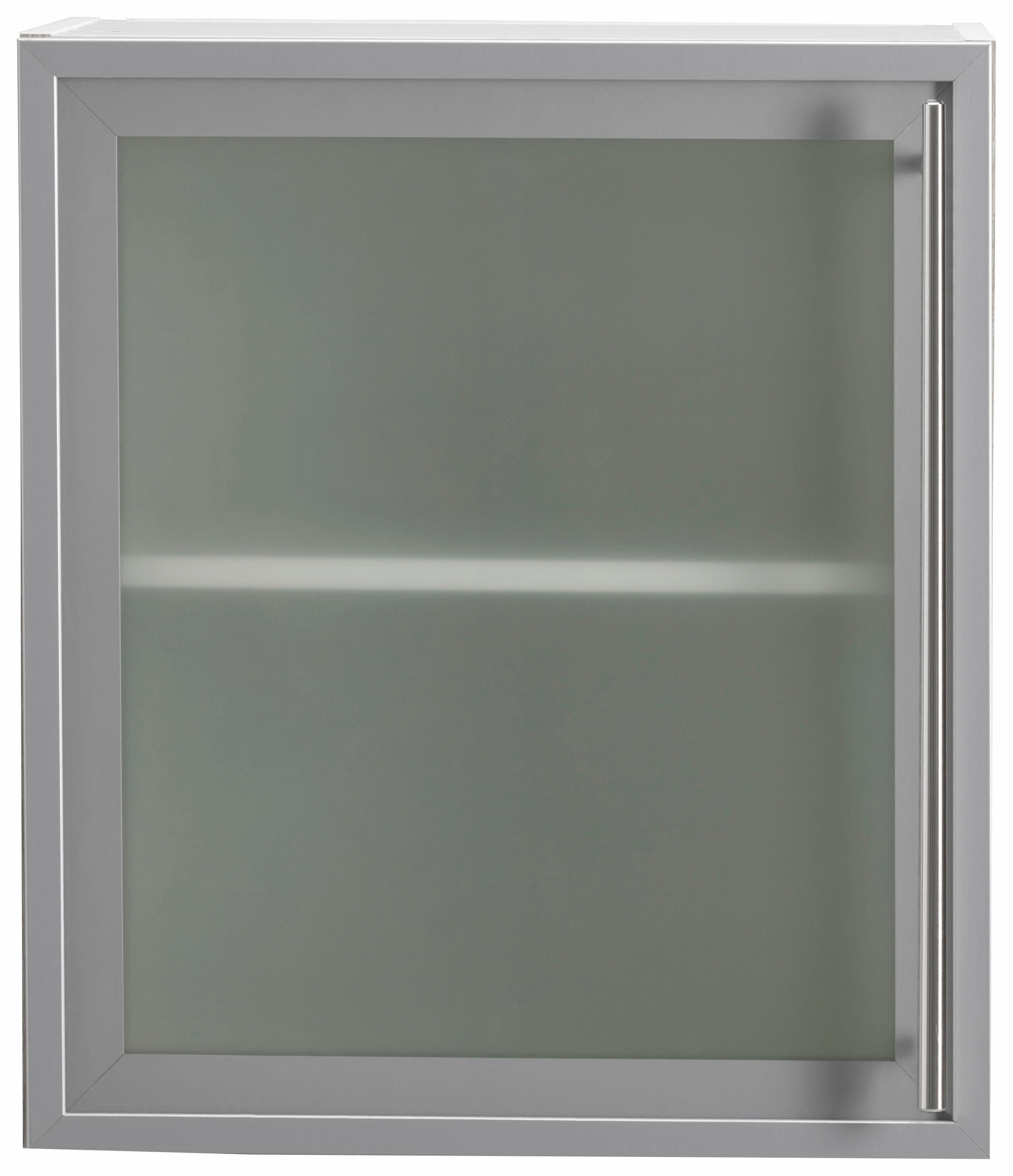 OPTIFIT Hangend kastje met glasdeur met glasdeurtje in aluminium-look, breedte 50 cm