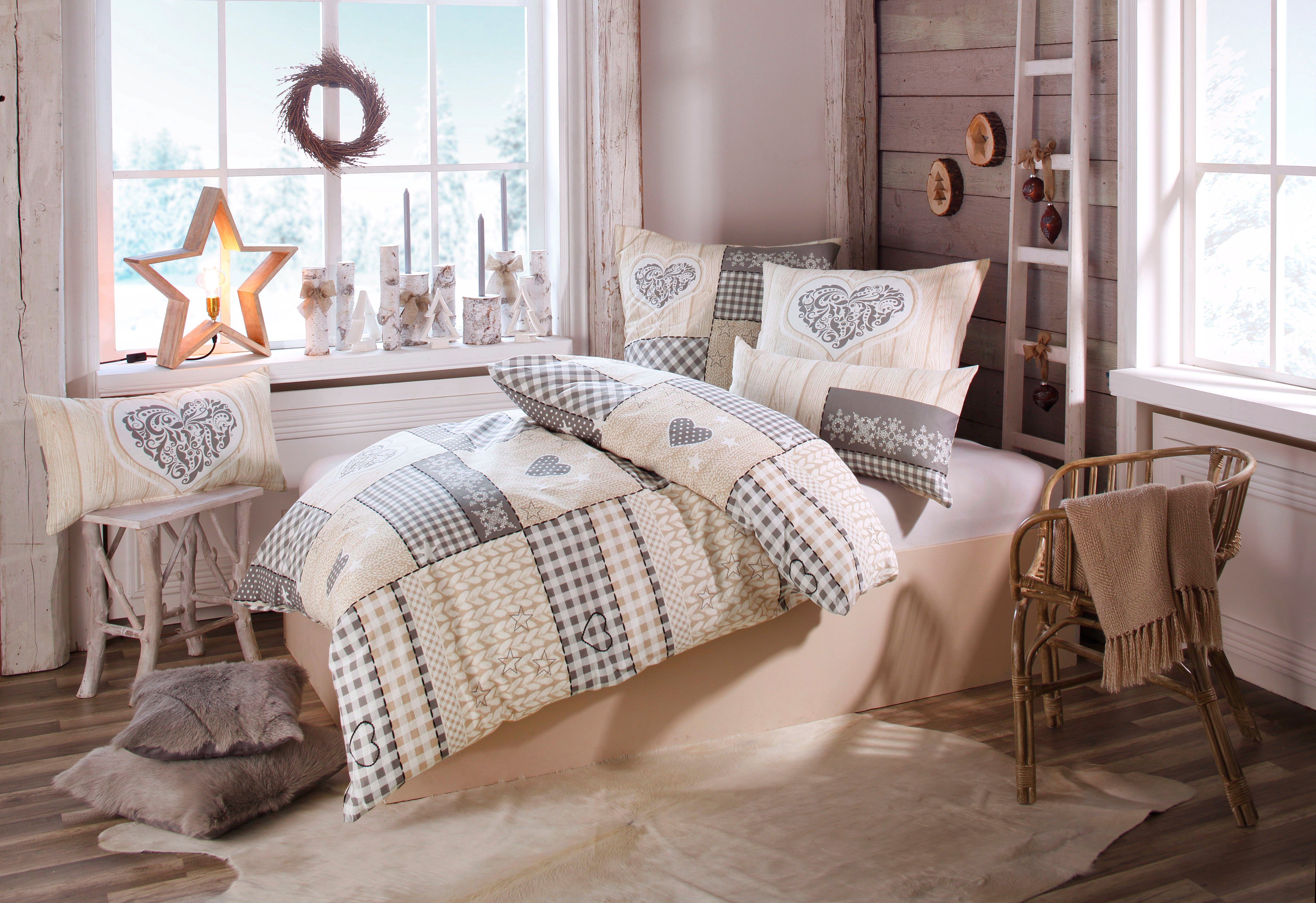 my home Beddengoed Janina in mt. 135x200 of 155x220 cm 100% katoen, veel winterdesigns: patchwork, sneeuwpop, uil, beer