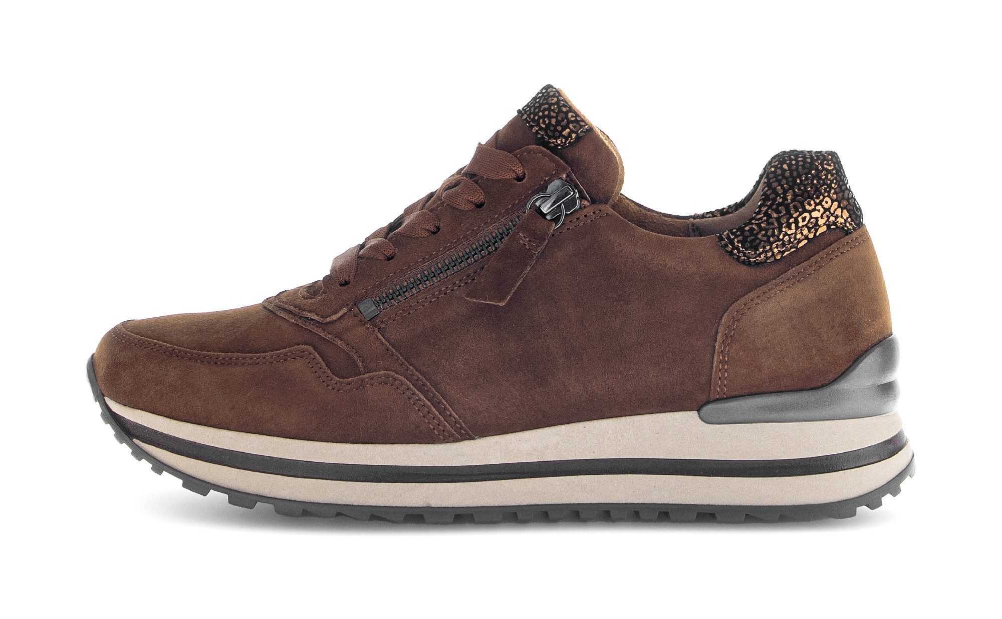 Gabor Sneakers met sleehak Turijn , vrijetijdsschoen, halfschoen, veterschoen, gepolsterde schacht, h-breedte