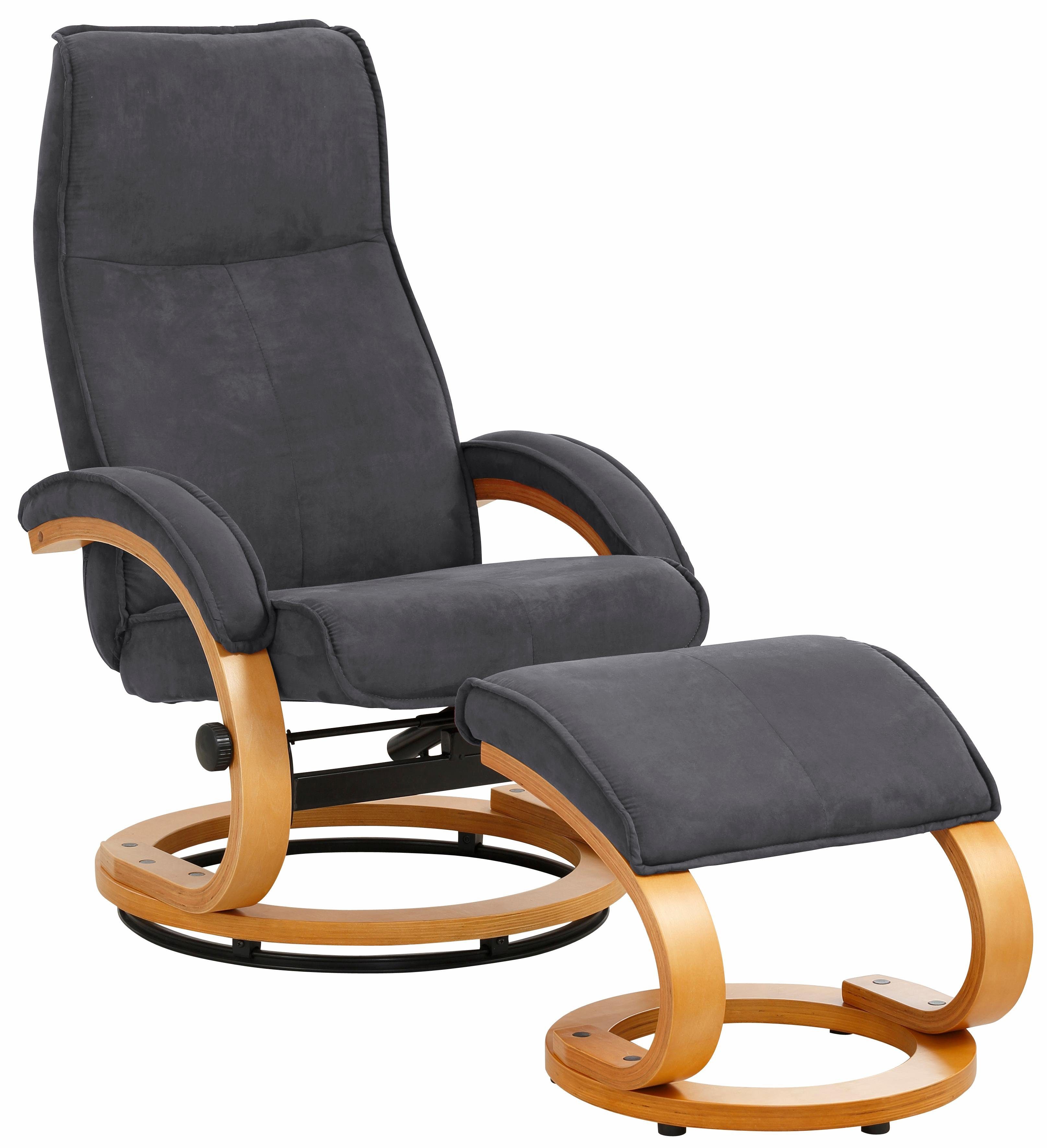 Home affaire Relaxfauteuil Paris TV-fauteuil, fauteuil met poef, woonkamer, handmatige slaapfunctie (set, 2 stuks)