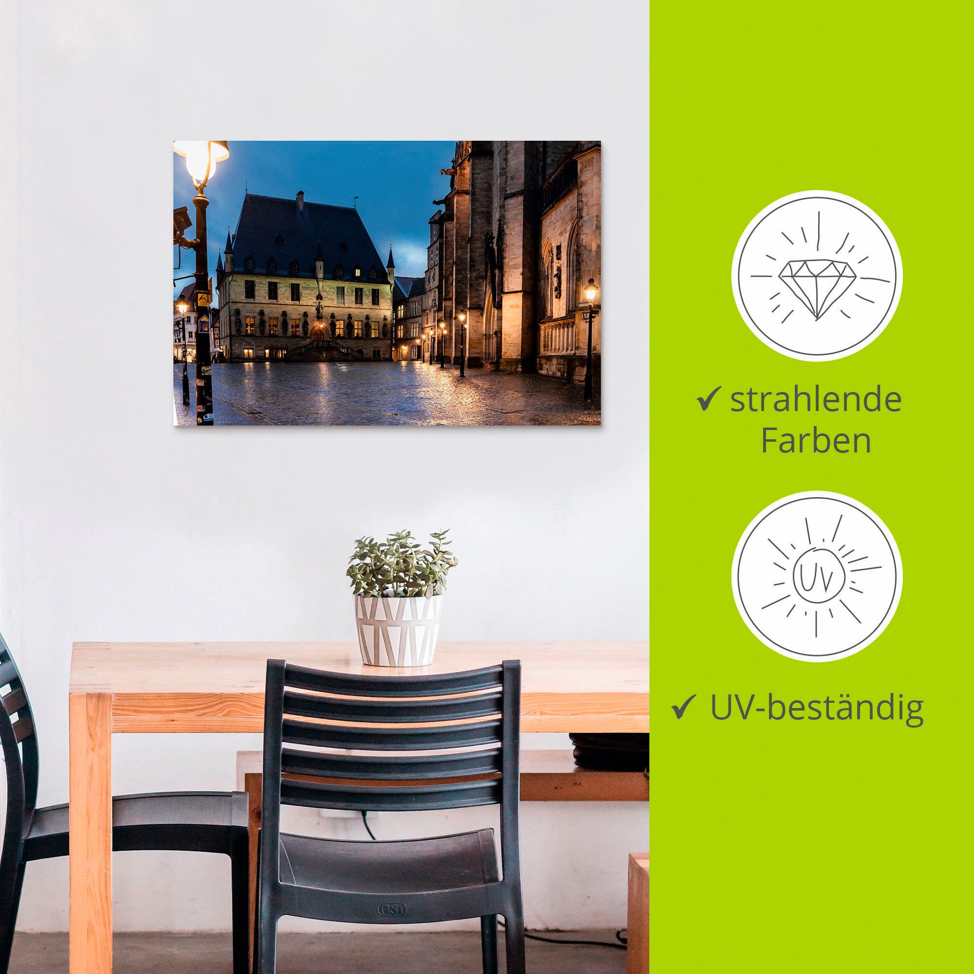 Artland Artprint Stadhuis Osnabrück I als artprint van aluminium, artprint voor buiten, poster in diverse formaten