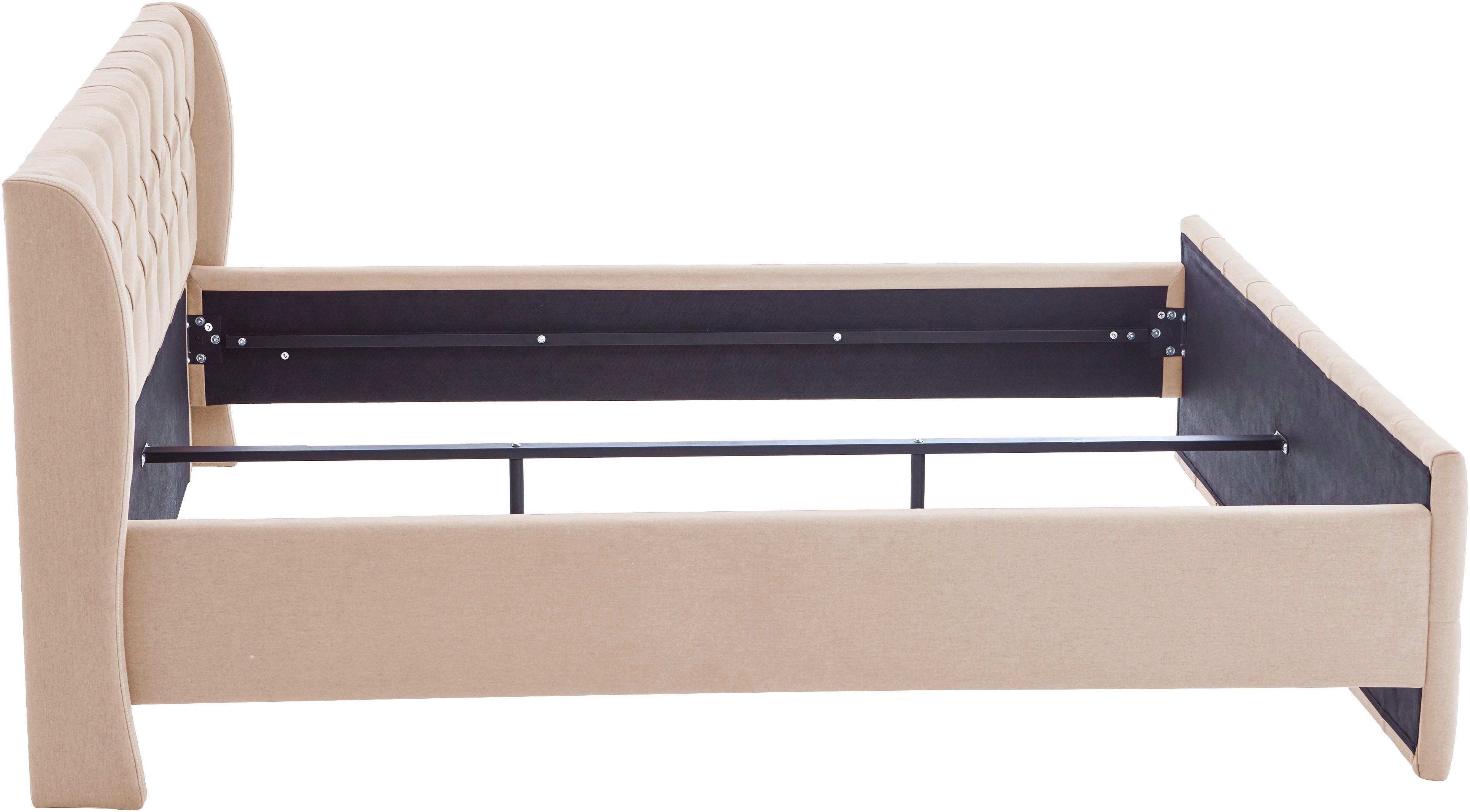 ATLANTIC home collection Gestoffeerd bed TAMINA met Chesterfield-look hoofd- en voetdeel