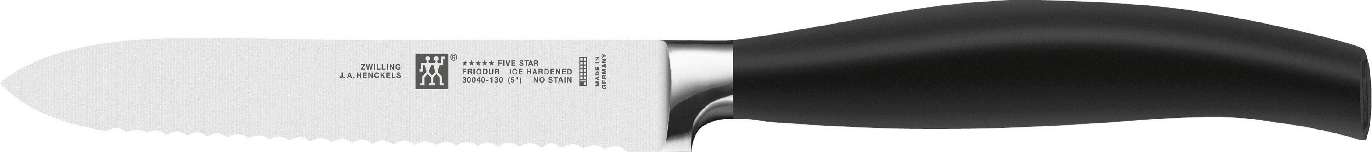 Zwilling Messenblok ***** FIVE STAR Messenblok met 4 messen + 1 schaar + 1 aanzetstaal, berken, zwart (set, 8-delig)