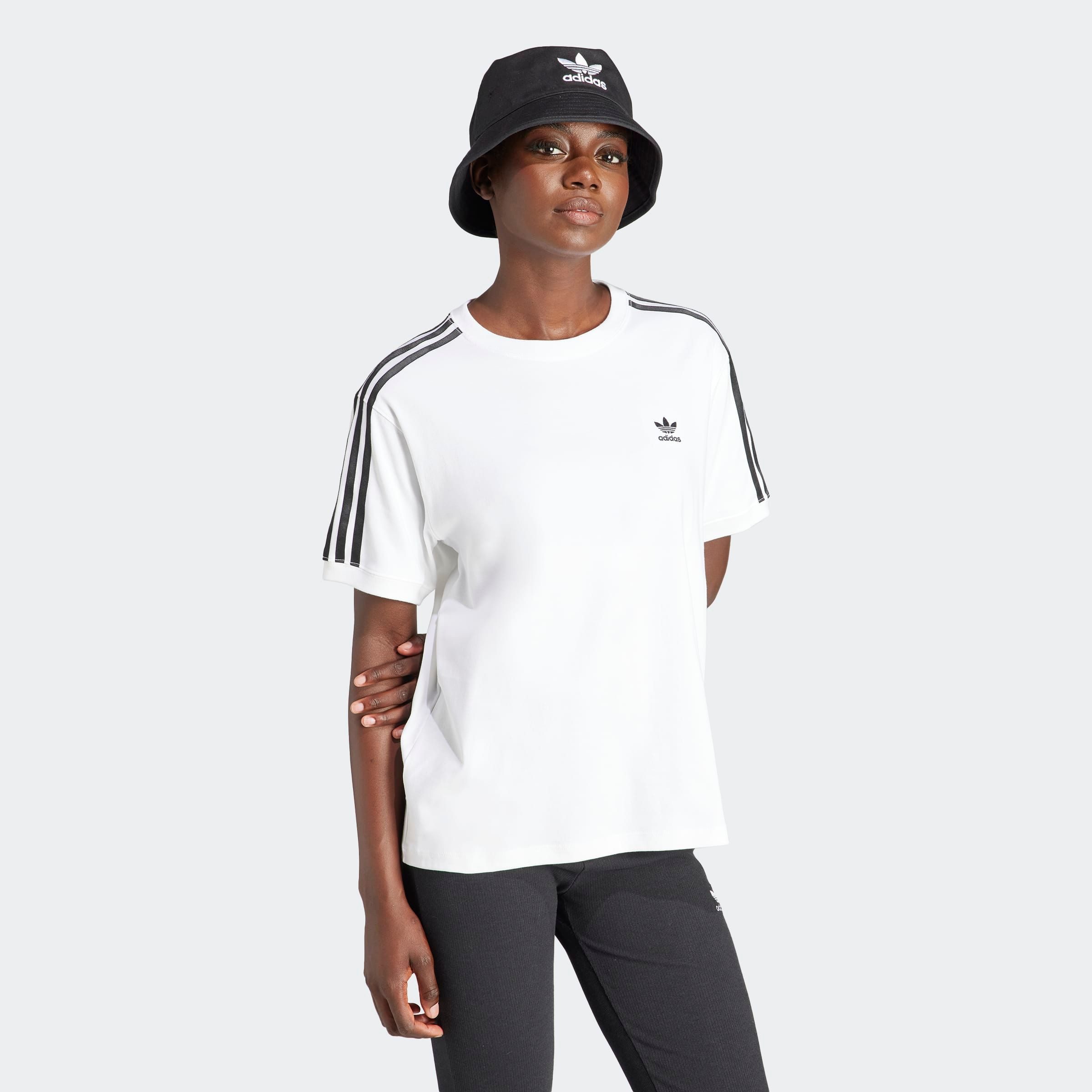 adidas Originals T-shirt 3 STRIPE TEE drie-strepen shirt met trefoil-logo