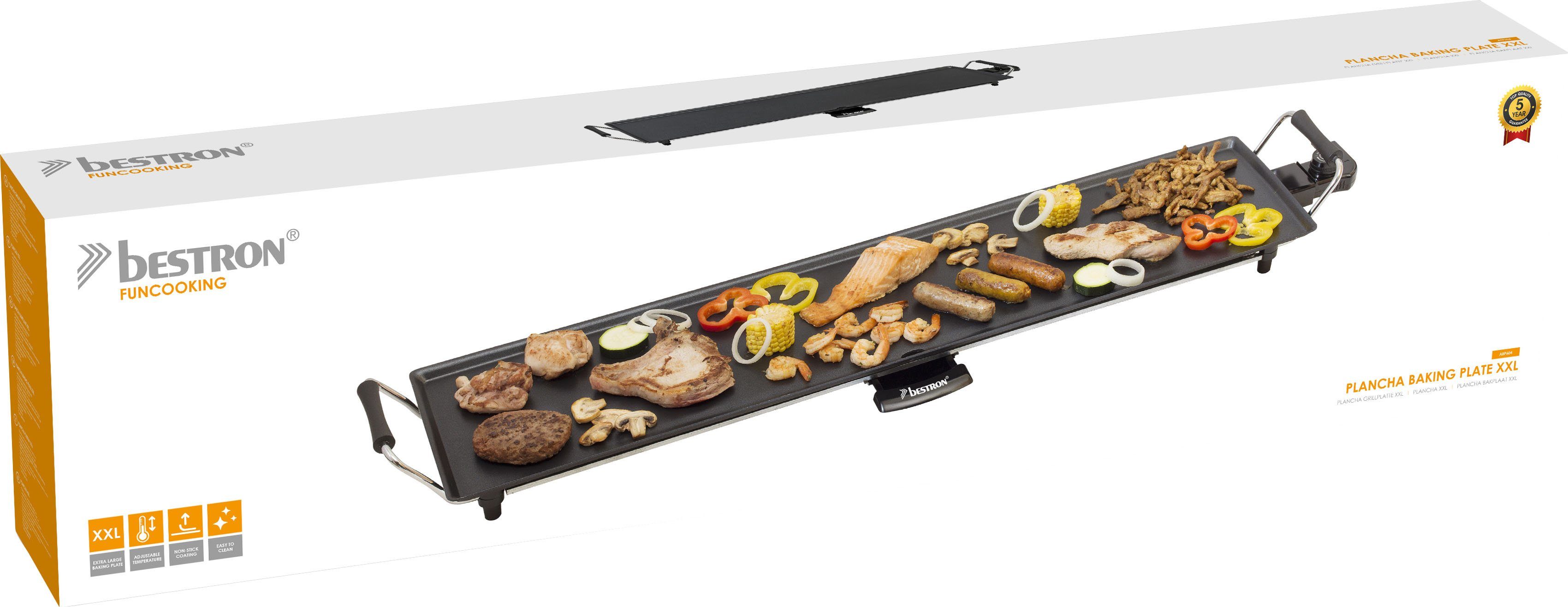 bestron Tafelgrill ABP604 XXL plancha-bakplaat met antiaanbaklaag, zwart