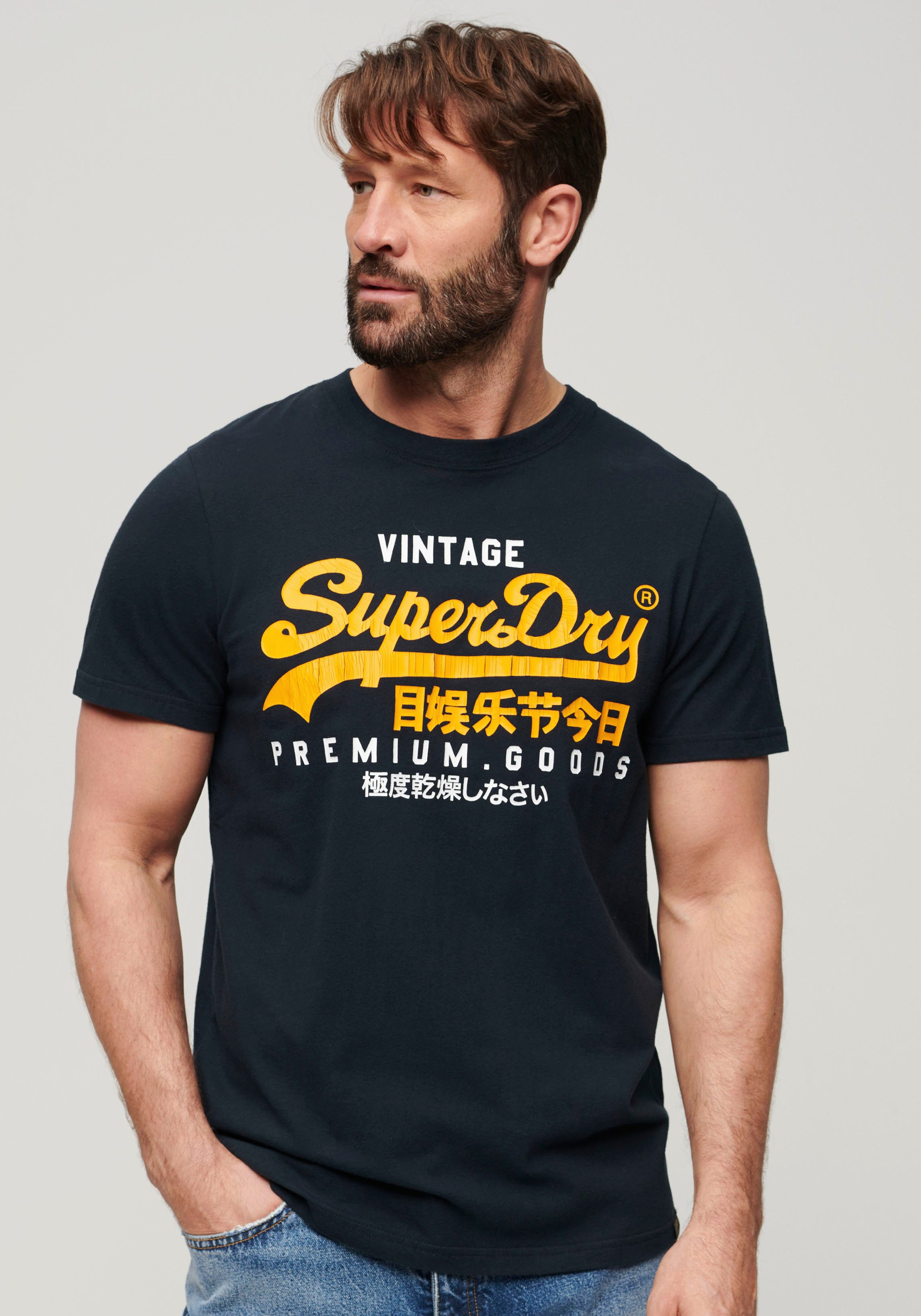 Superdry Shirt met print SD-VL DUO TEE Met gebarsten print