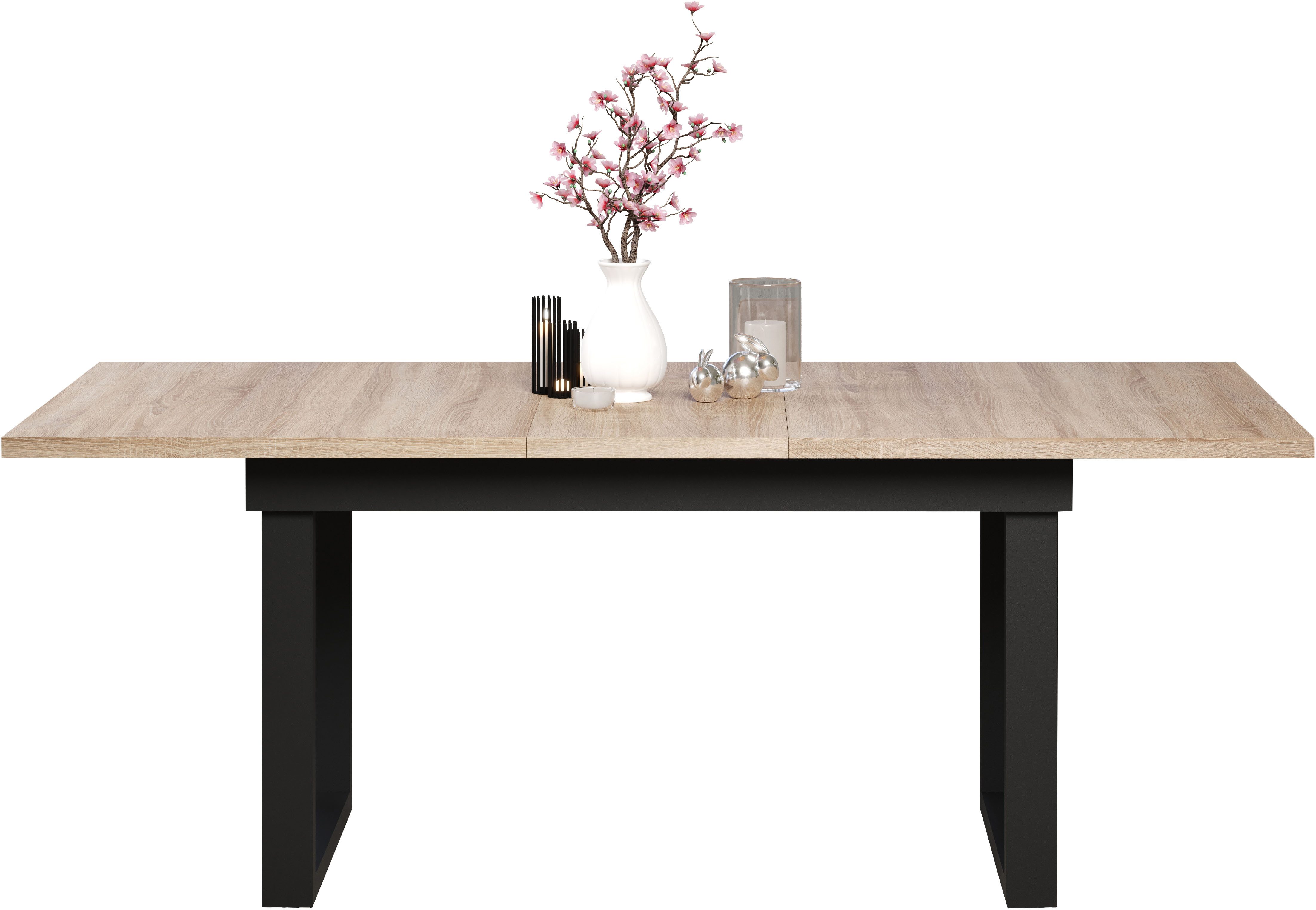 INOSIGN Eettafel Valencia Synchro-uitvoering, metalen runners, uitschuifbaar tot 200 cm