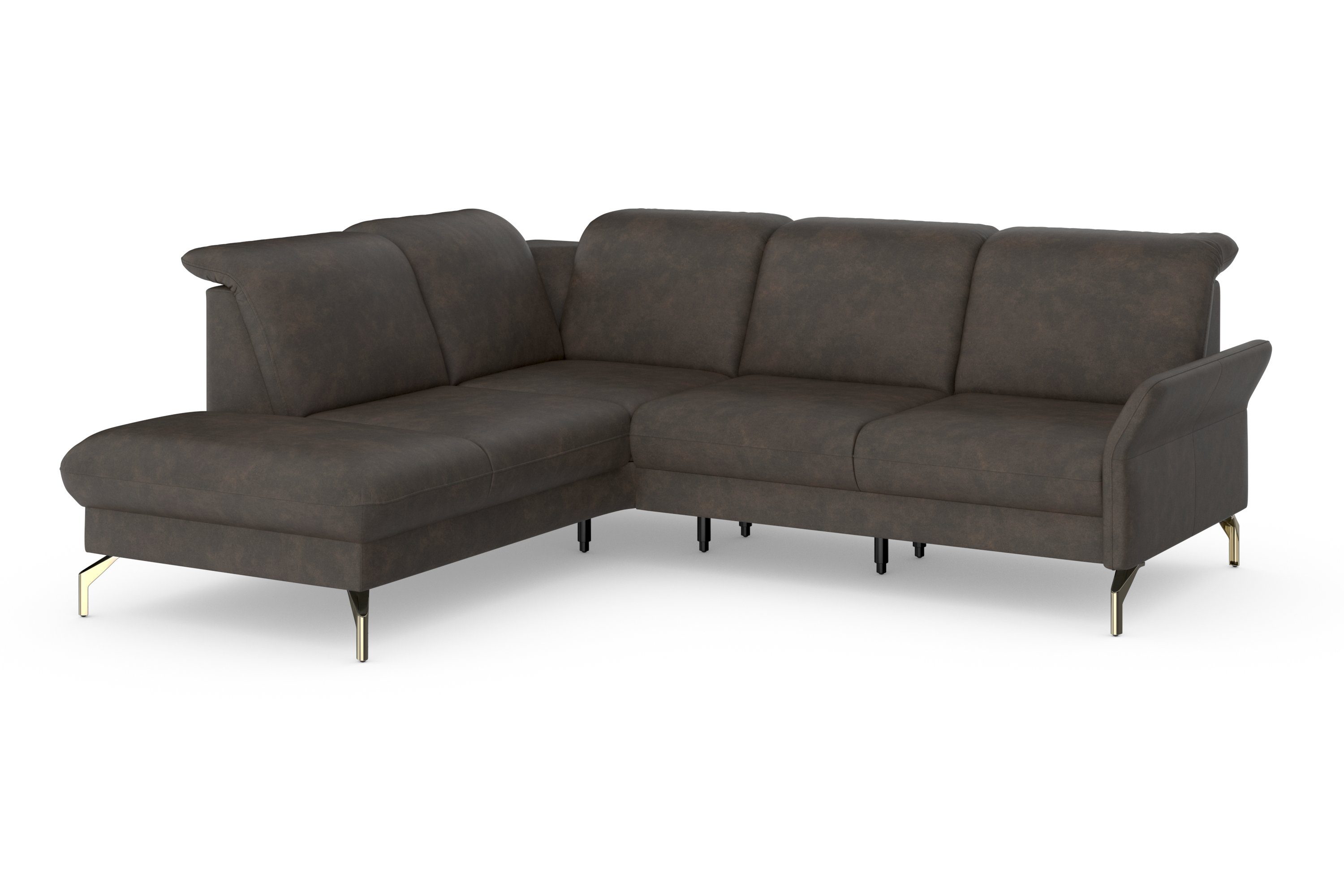 sit&more Hoekbank Fashion L-vorm naar keuze met verstelbare hoofdsteun, uittrekzitting, motorisch, nikkel poten