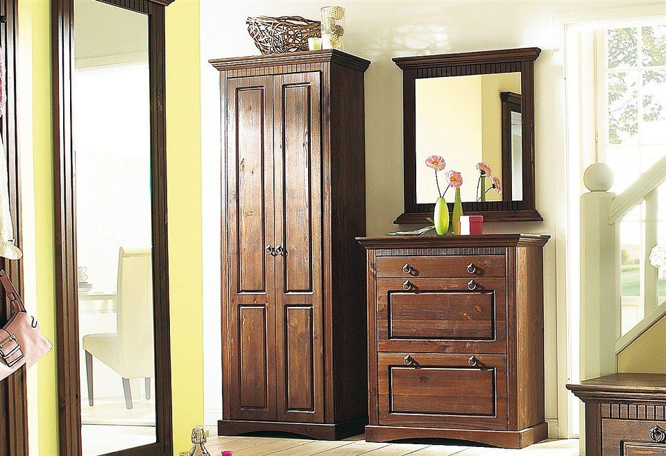 Home affaire Kledingkast Rustiek gemaakt van massief grenen, breedte 71 cm, met cassette-look
