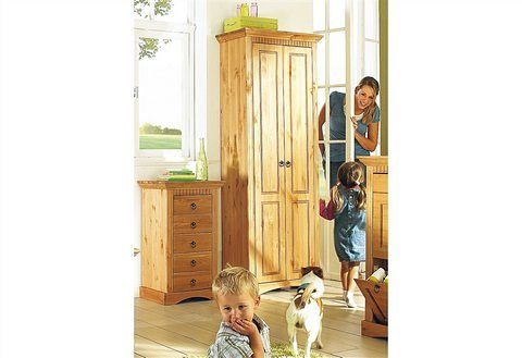 Home affaire Kledingkast Rustiek gemaakt van massief grenen, breedte 71 cm, met cassette-look