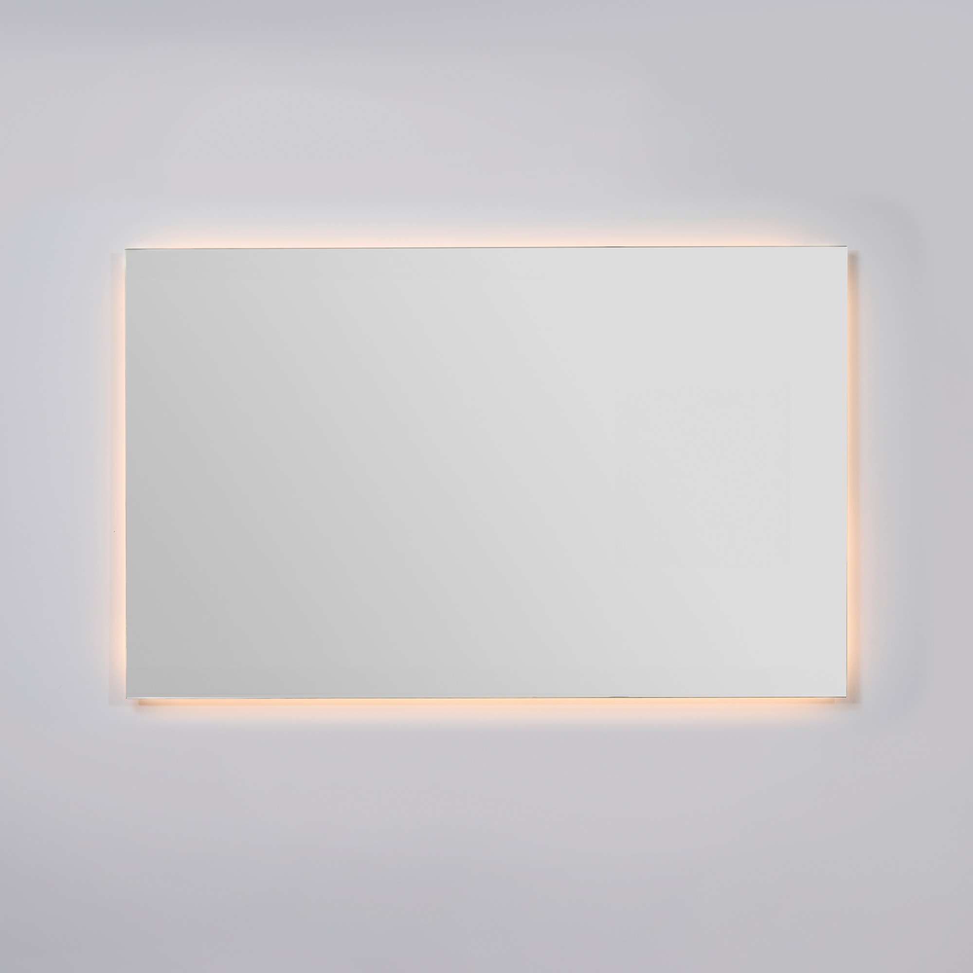 Loevschall Led-lichtspiegel Nibe, spiegel met LED-achtergrondverlichting, vierkante spiegel spiegels & verlichting maat 120 cm x 75 cm x 2,5 cm wit