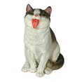 casa collection by jaenig dierfiguur kat zittend, gapend grijs