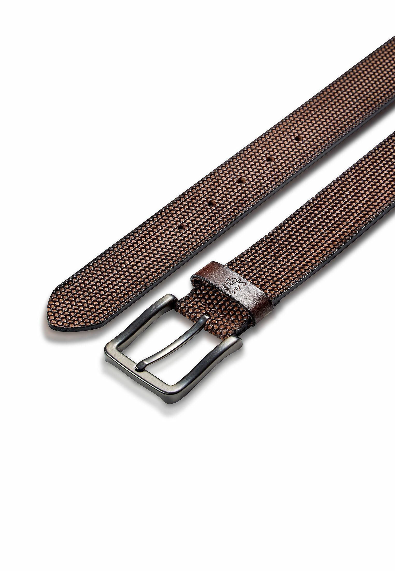 Lerros Leren riem LERROS riem *Lewis* van geperst buffelleer