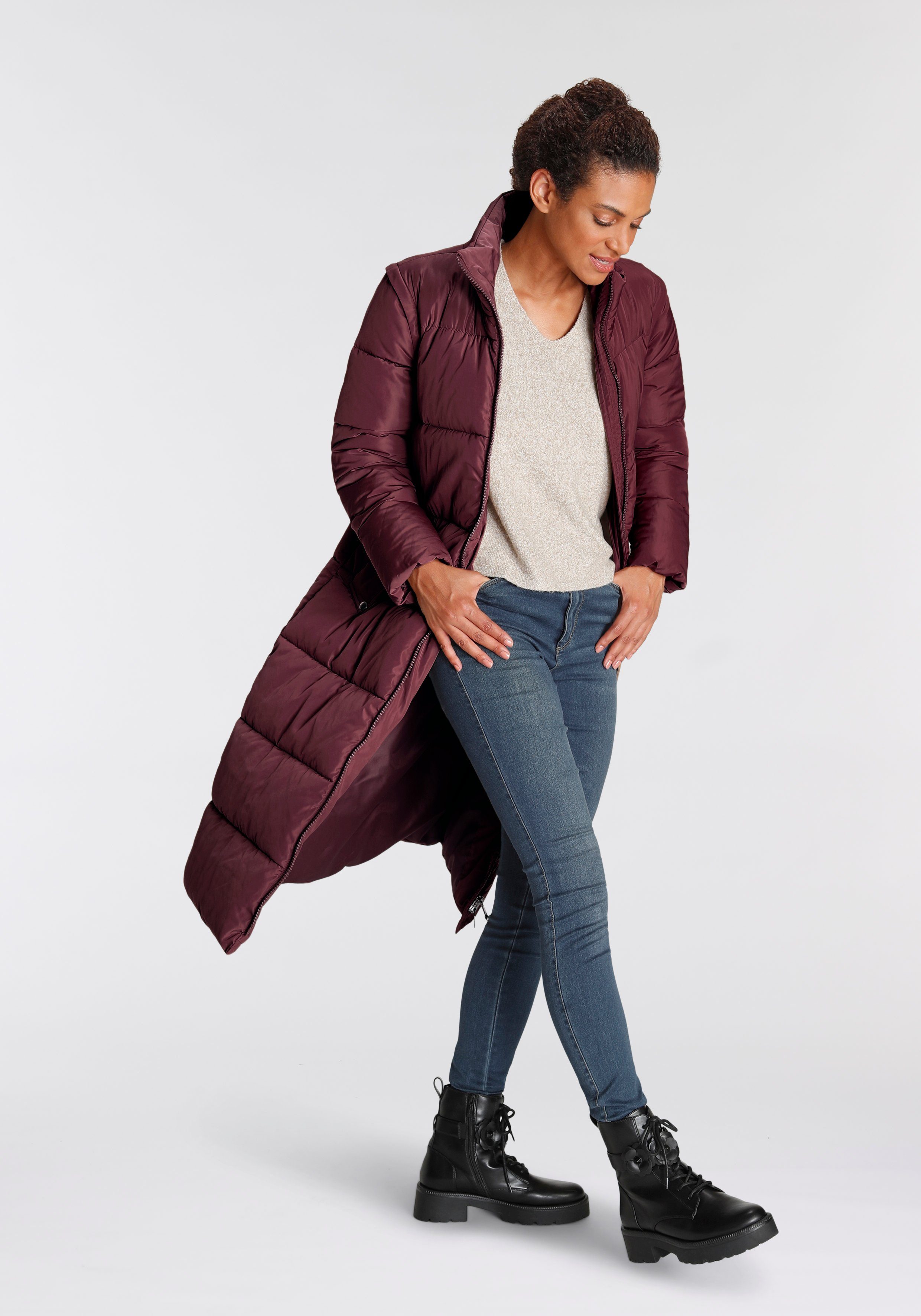 Only Gewatteerde jas ONLIRINA X-LONG 2IN1 PUFFER OTW