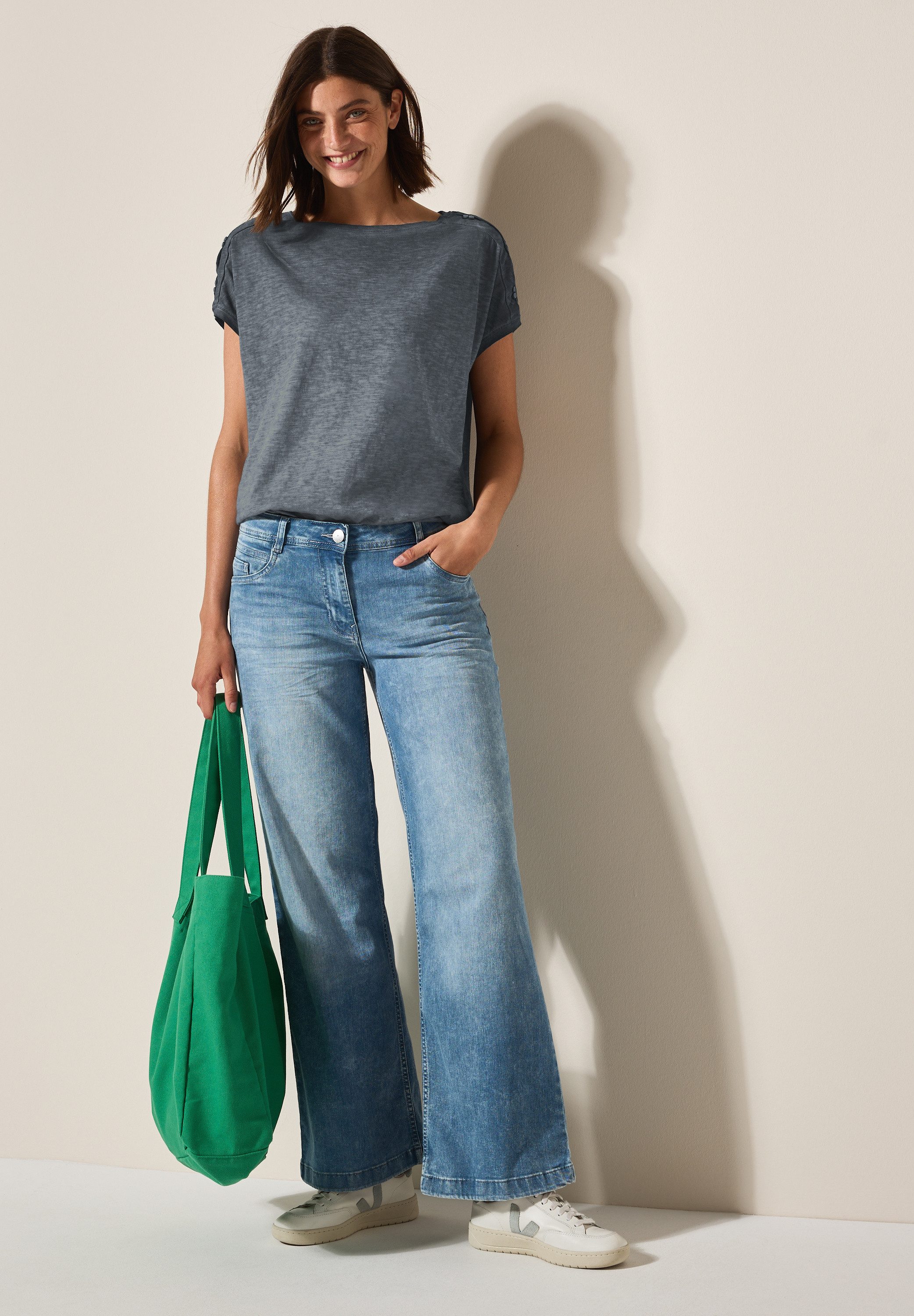 Cecil T-shirt met knoopdetail
