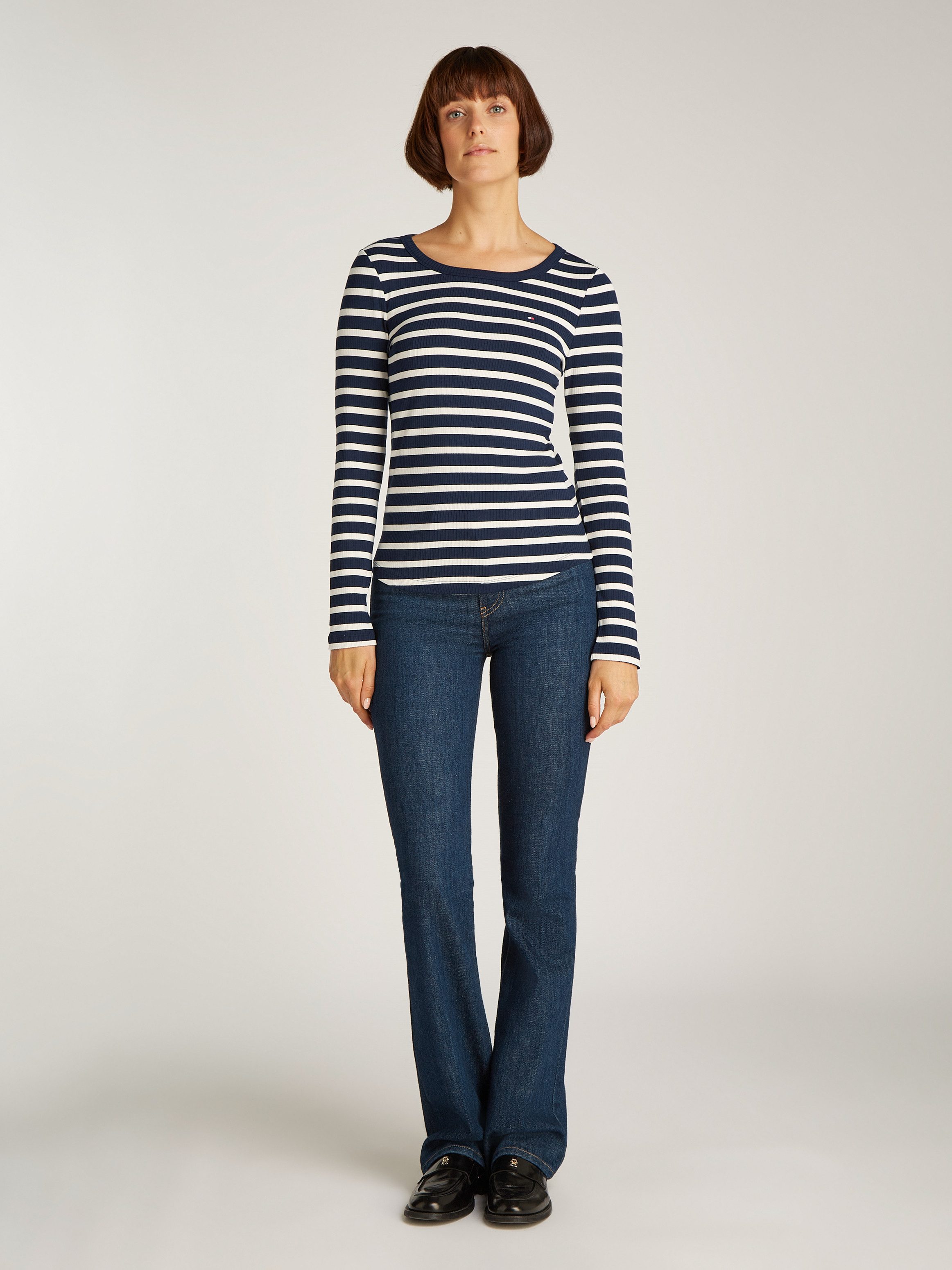 Tommy Hilfiger Shirt met korte mouwen 5X2 RIB C-NK SS met ronde hals korte mouwen