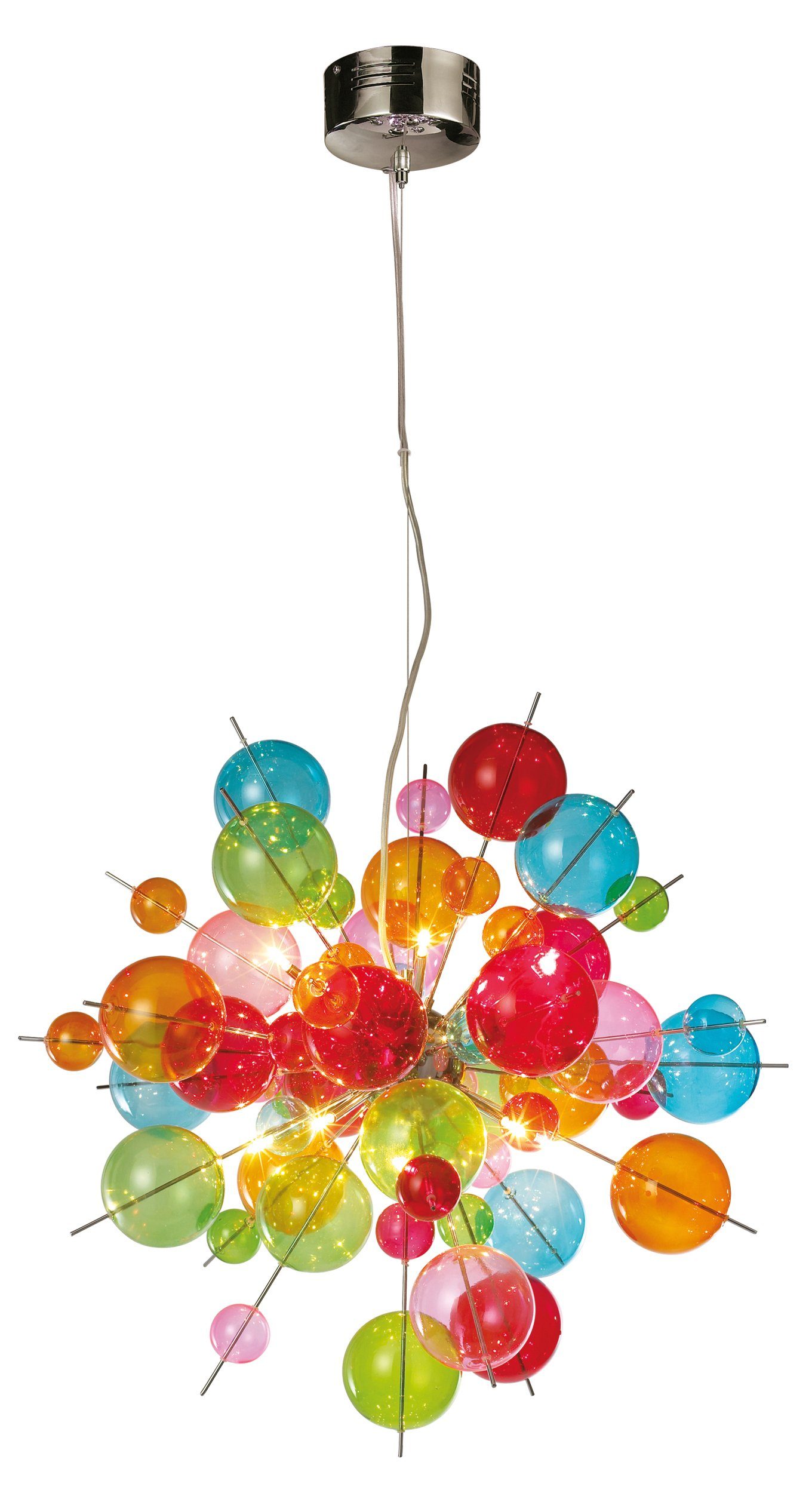 näve Hanglamp Explosie Hanglamp, metaal, glas, multicolour, 10xG9 max.20 W