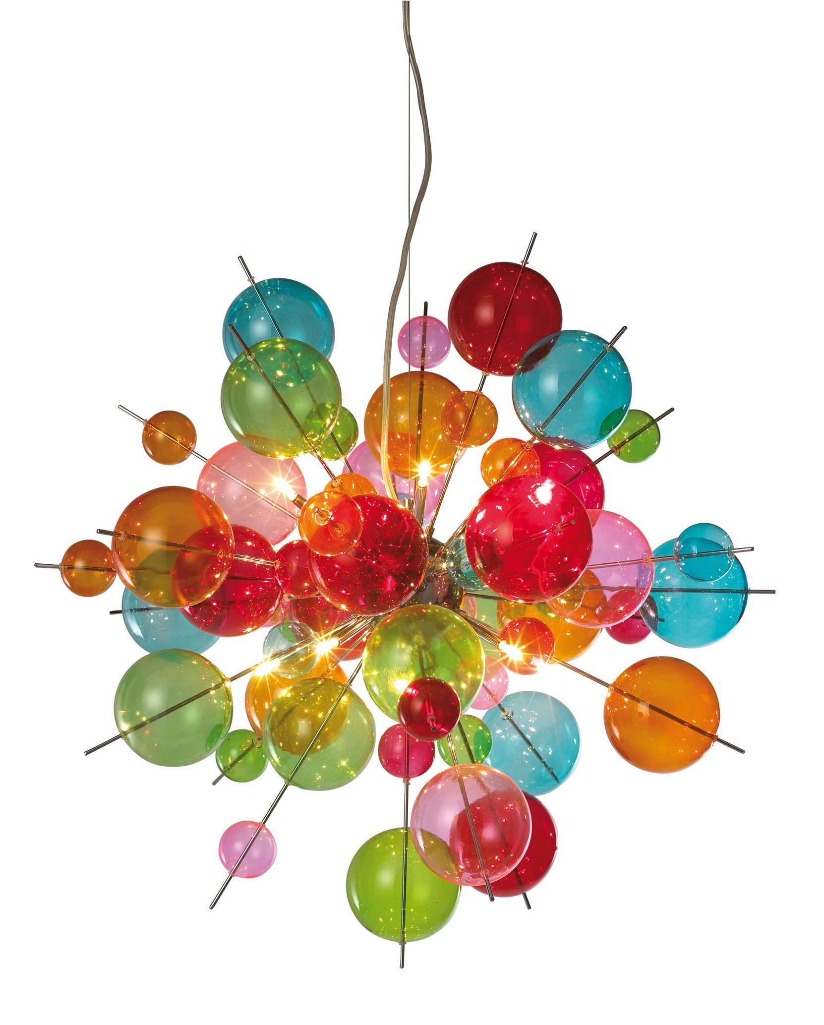 näve Hanglamp Explosie Hanglamp, metaal, glas, multicolour, 10xG9 max.20 W