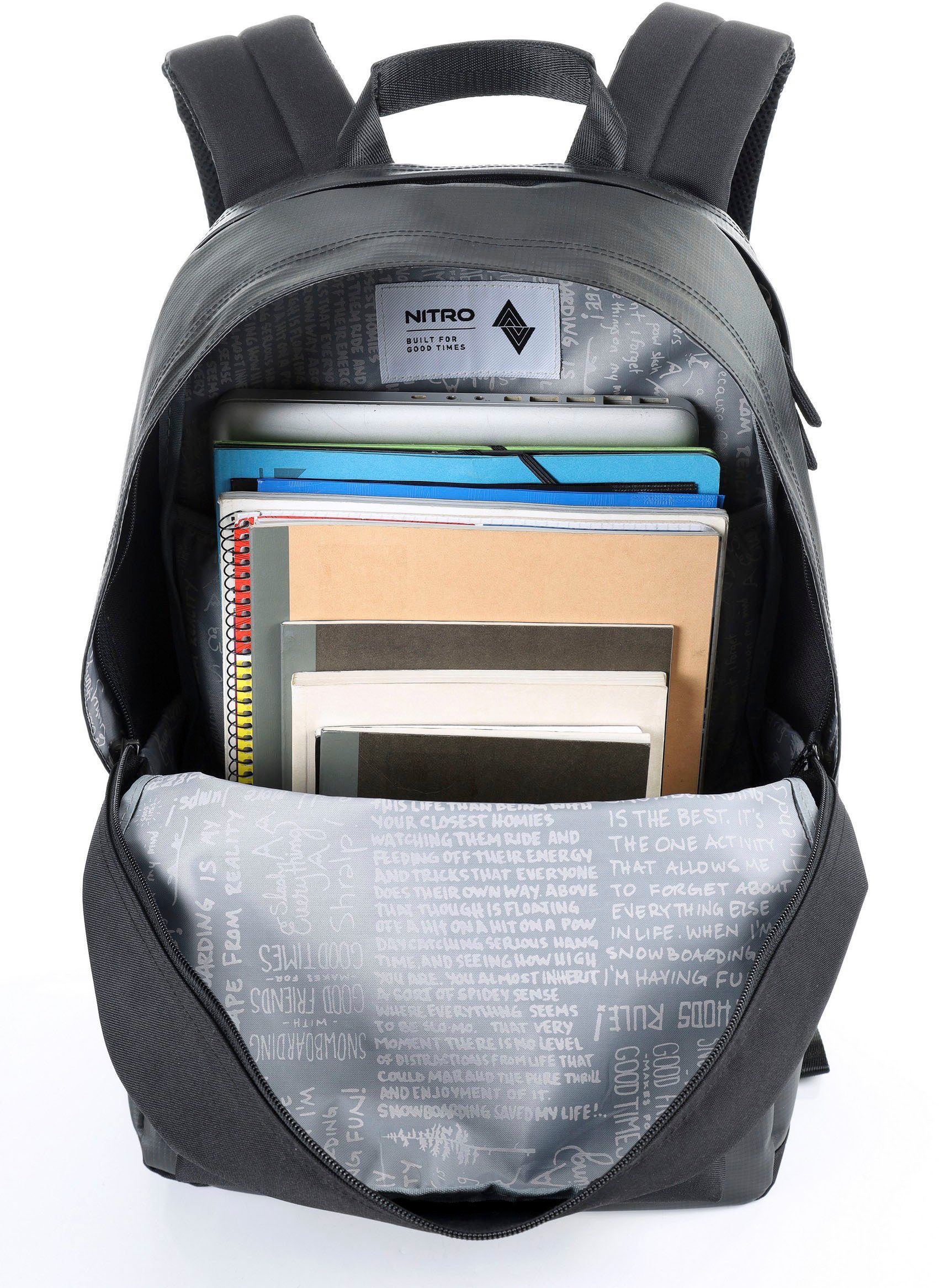 NITRO Vrijetijdsrugzak Urban Plus Daypack, streetpack in retro-stijl, alledaagse rugzak, schoolrugzak