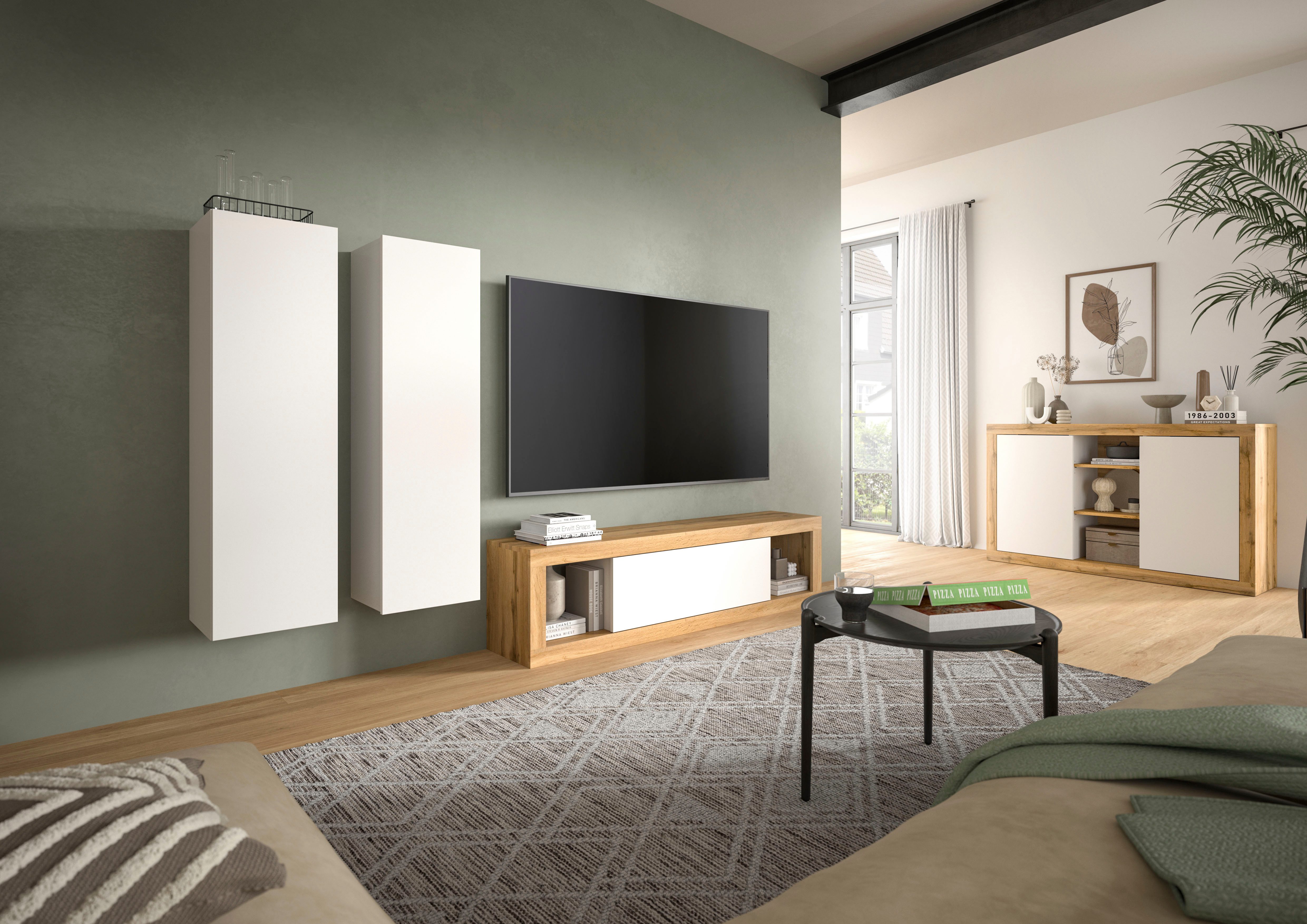 INOSIGN Multifunctionele kast Trinity, 2-set, Hoogte 110cm, hangend, greeploos/Frontoversteek (2 stuks)