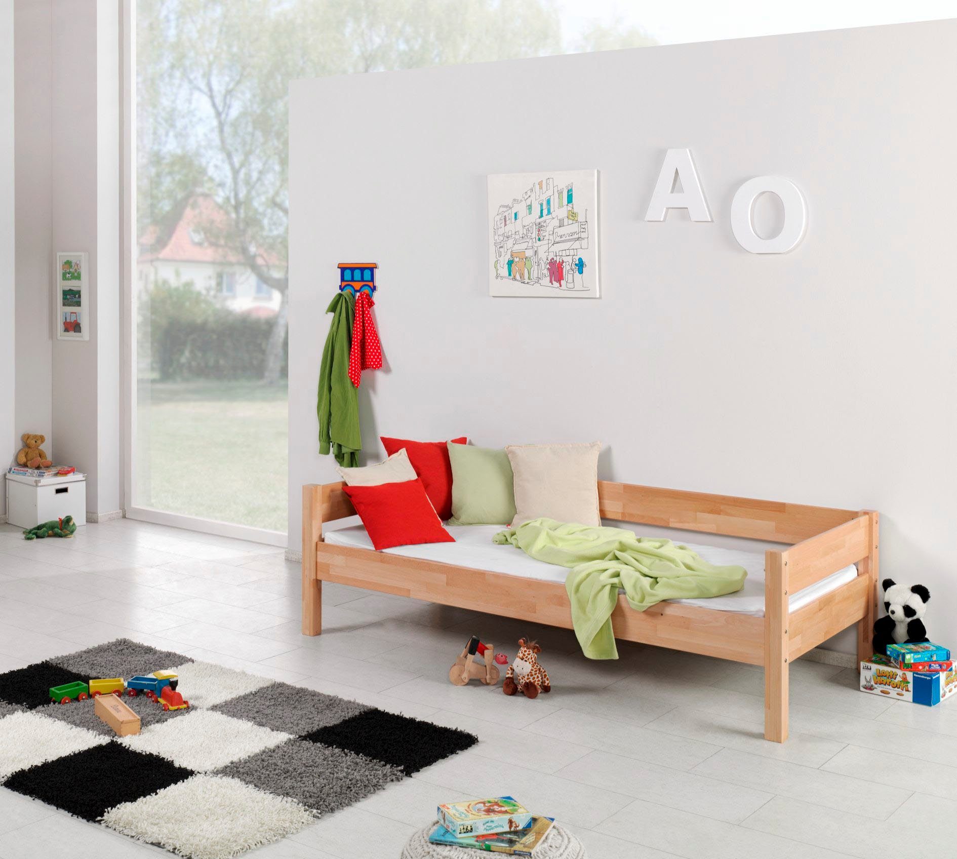 Relita Hoogslaper Renate incl. oprolbare lattenbodem, bureau en ladder, massief beuken