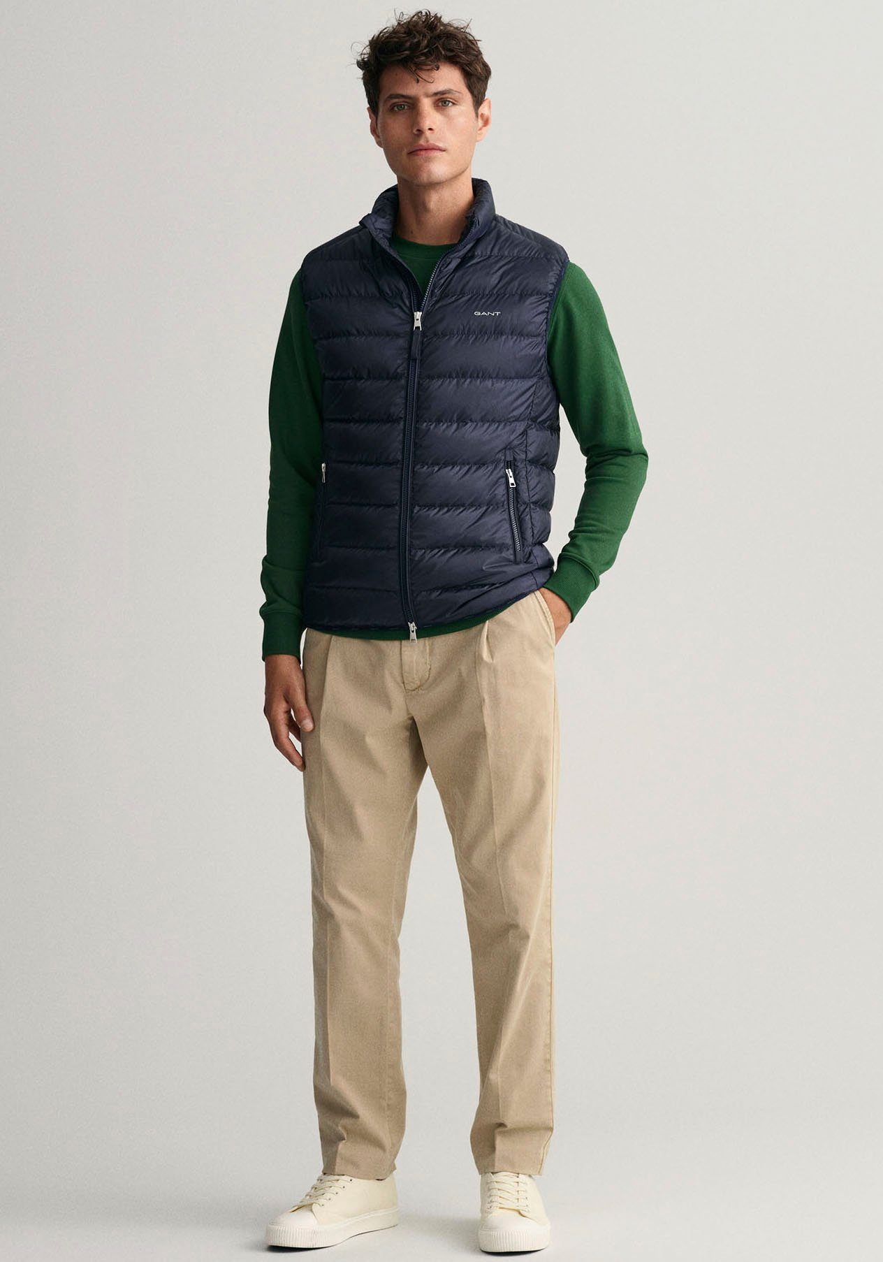Gant Bodywarmer Light Gilet in streep gestikte look