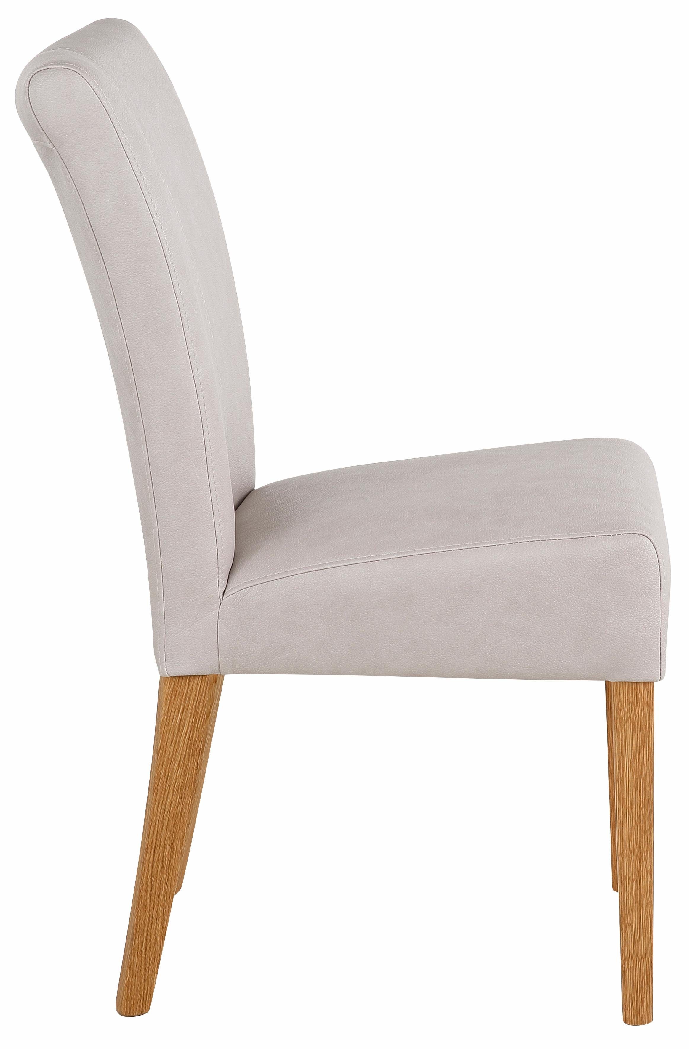 Home affaire Eetkamerstoel Queen Polsterstoel BESTSELLER verschillende type bekleding, massief houten onderstel (set)