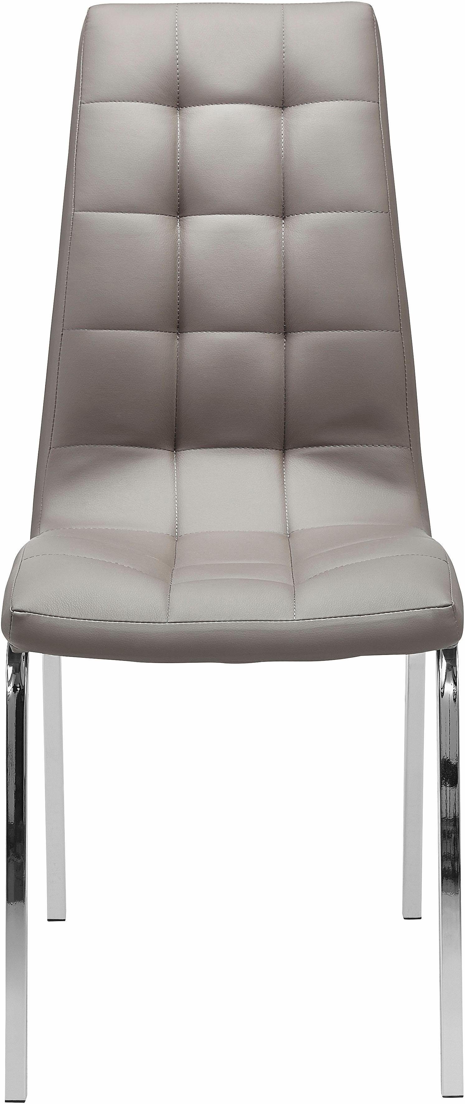 INOSIGN Stoel met 4 poten Paars (set van 2) bekleding in imitatieleer, verchroomd metalen frame (set, 2 stuks)