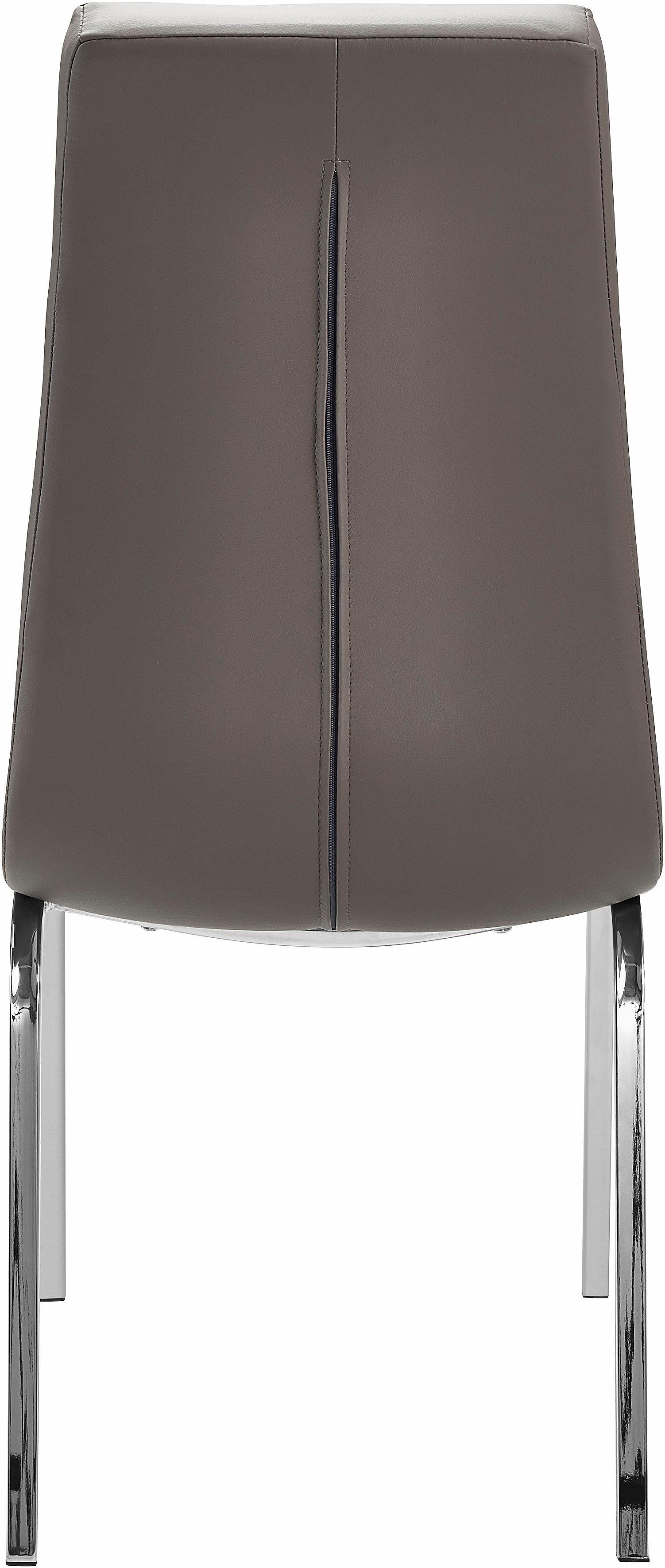 INOSIGN Stoel met 4 poten Paars (set van 2) bekleding in imitatieleer, verchroomd metalen frame (set, 2 stuks)