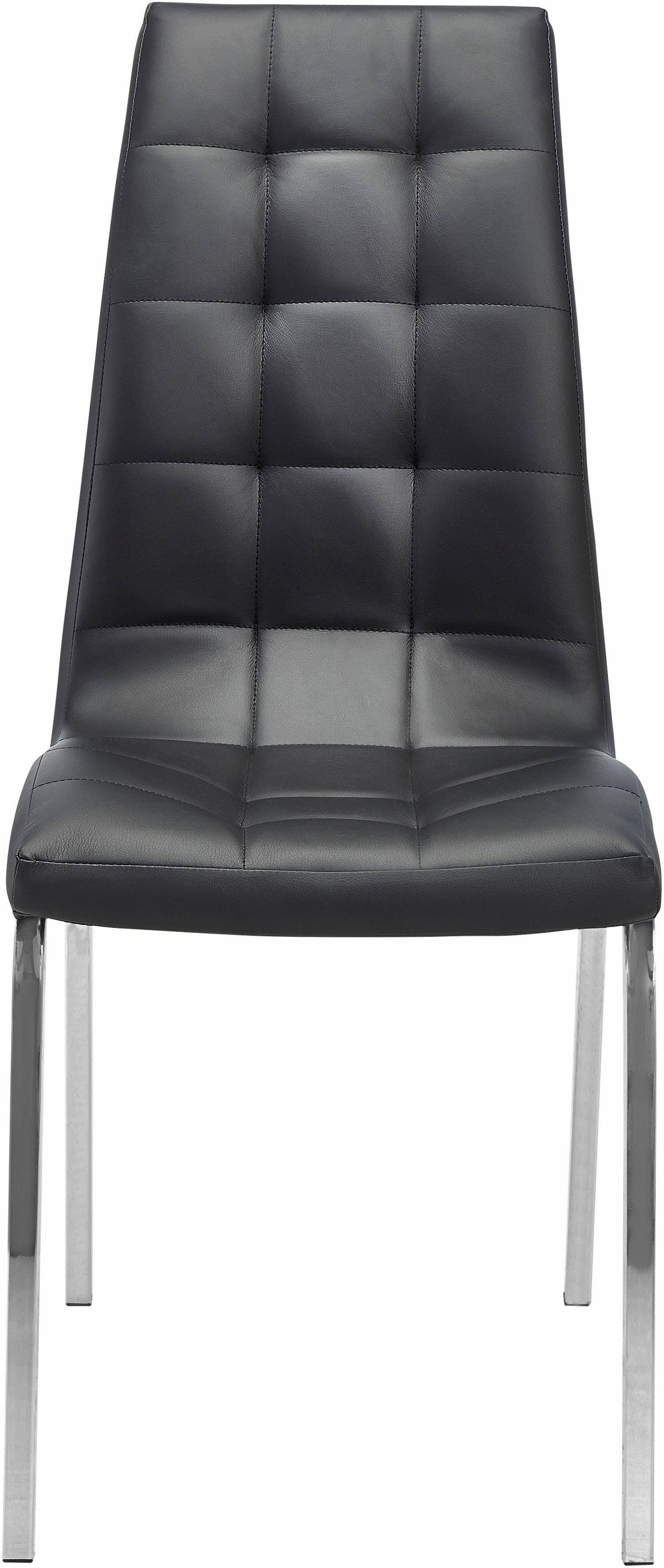 INOSIGN Stoel met 4 poten Paars (set van 2) bekleding in imitatieleer, verchroomd metalen frame (set, 2 stuks)