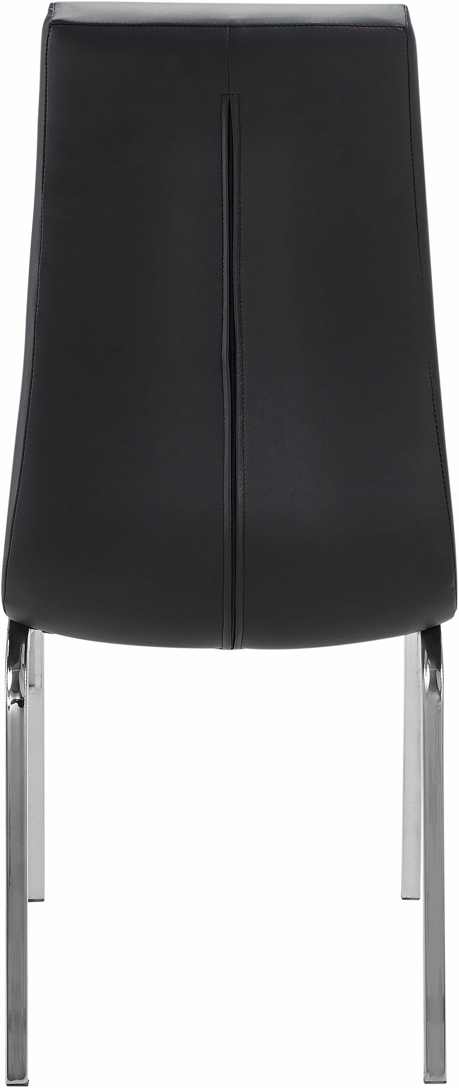 INOSIGN Stoel met 4 poten Paars (set van 2) bekleding in imitatieleer, verchroomd metalen frame (set, 2 stuks)