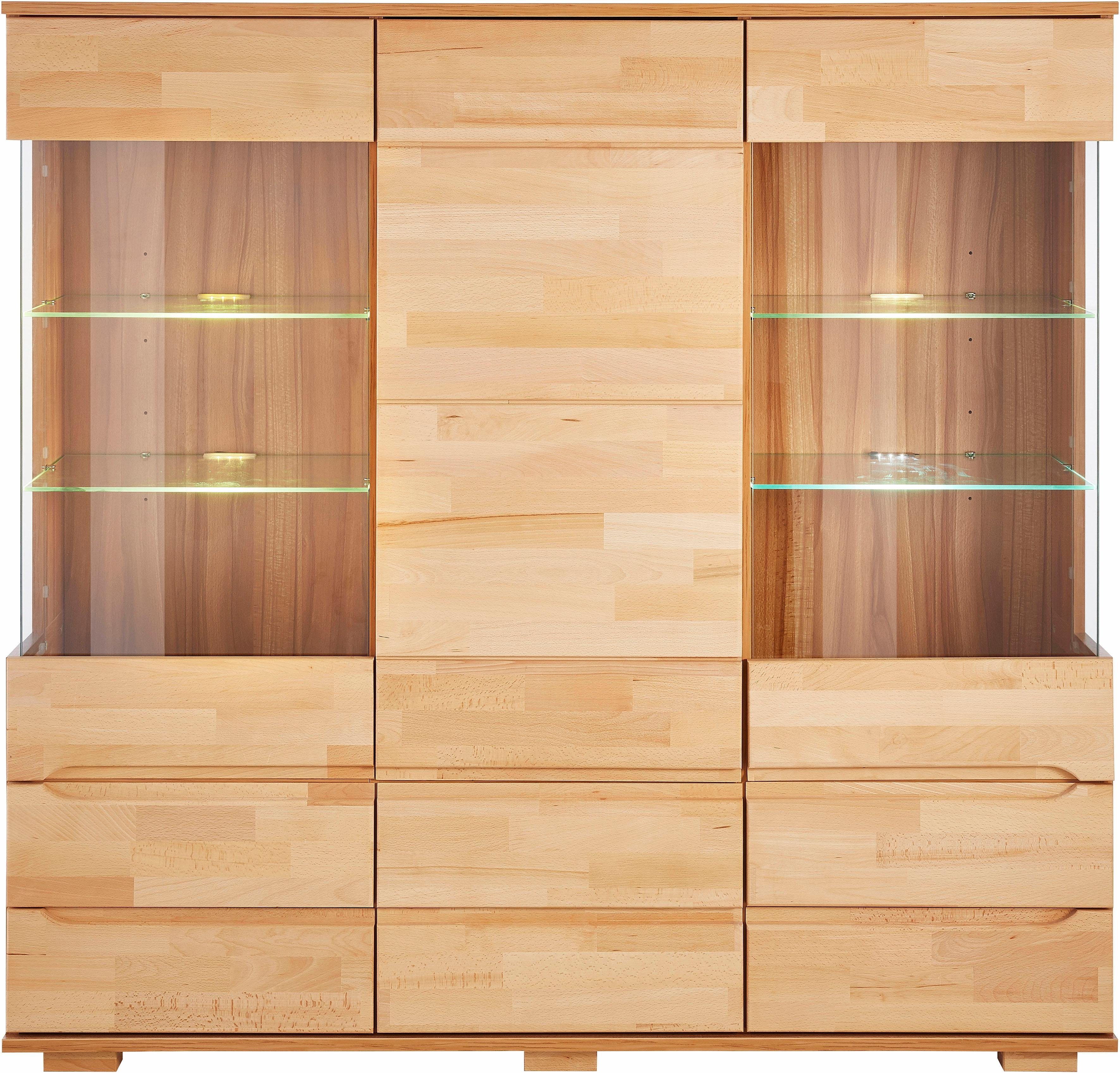 Home affaire Highboard Ribe,150cm breit,40 cm tief,Fronten Massivholz,9 Fächer Breedte 150 cm