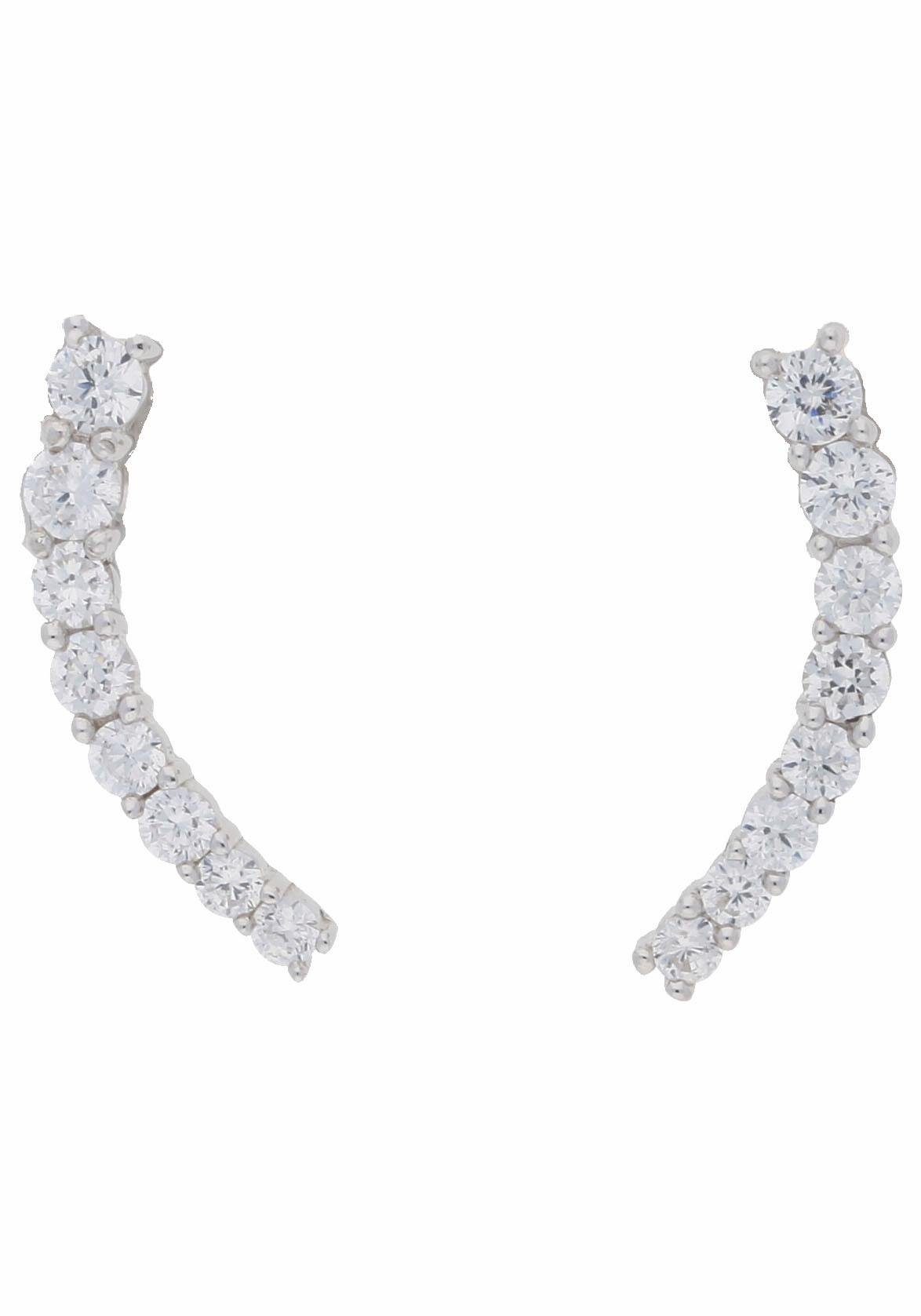 Firetti Oorstekers Sieraad cadeau zilverkleur 925 oorbellen ear climber