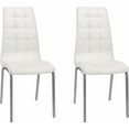inosign stoel paars (set van 2) bekleding in imitatieleer, verchroomd metalen frame (set, 2 stuks) wit