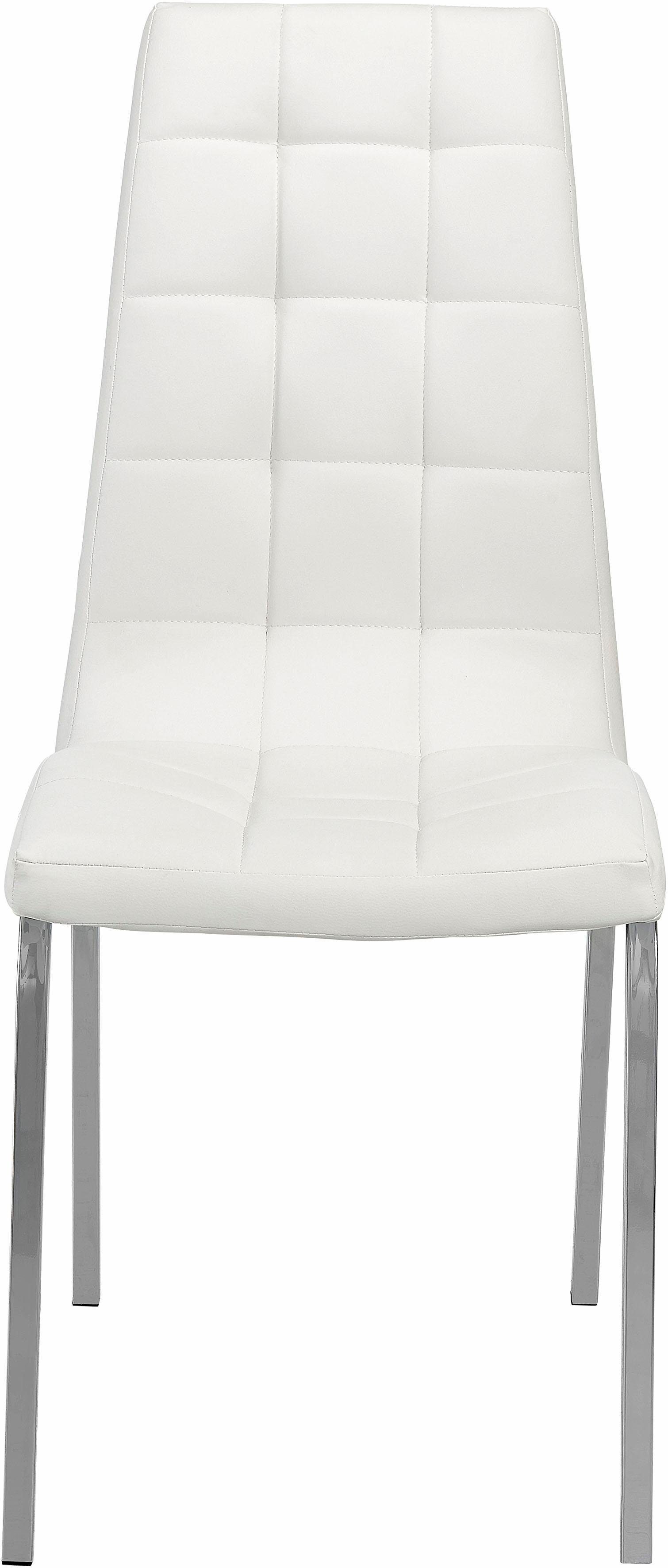INOSIGN Stoel met 4 poten Paars (set van 2) bekleding in imitatieleer, verchroomd metalen frame (set, 2 stuks)