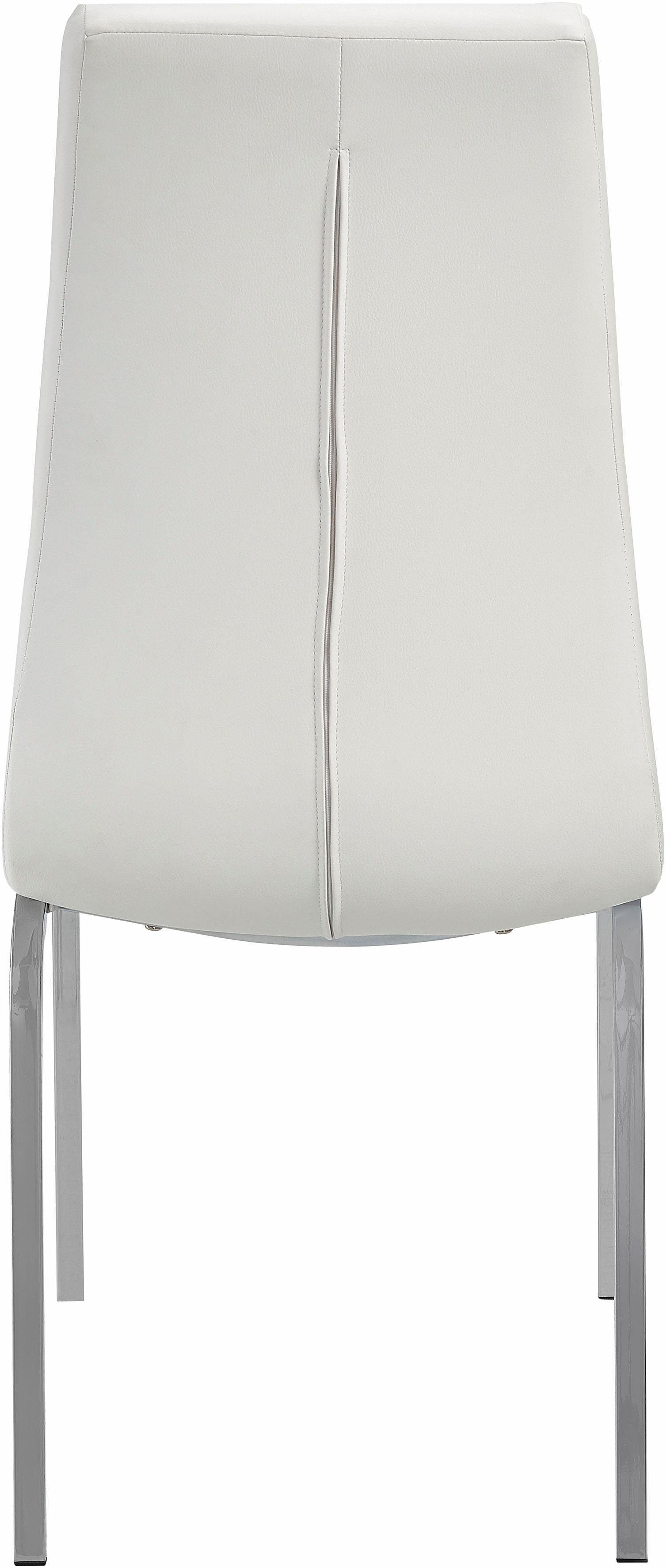 INOSIGN Stoel met 4 poten Paars (set van 2) bekleding in imitatieleer, verchroomd metalen frame (set, 2 stuks)