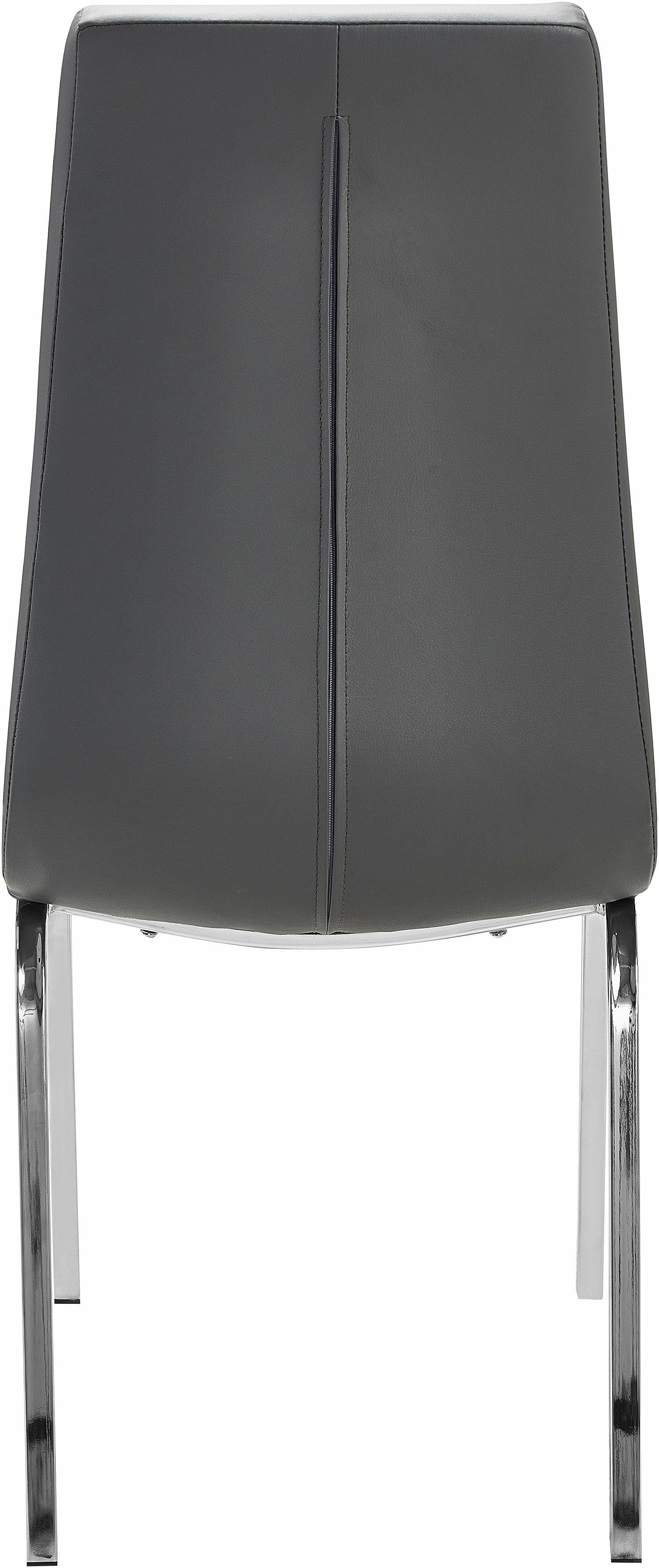 INOSIGN Stoel met 4 poten Paars (set van 2) bekleding in imitatieleer, verchroomd metalen frame (set, 2 stuks)