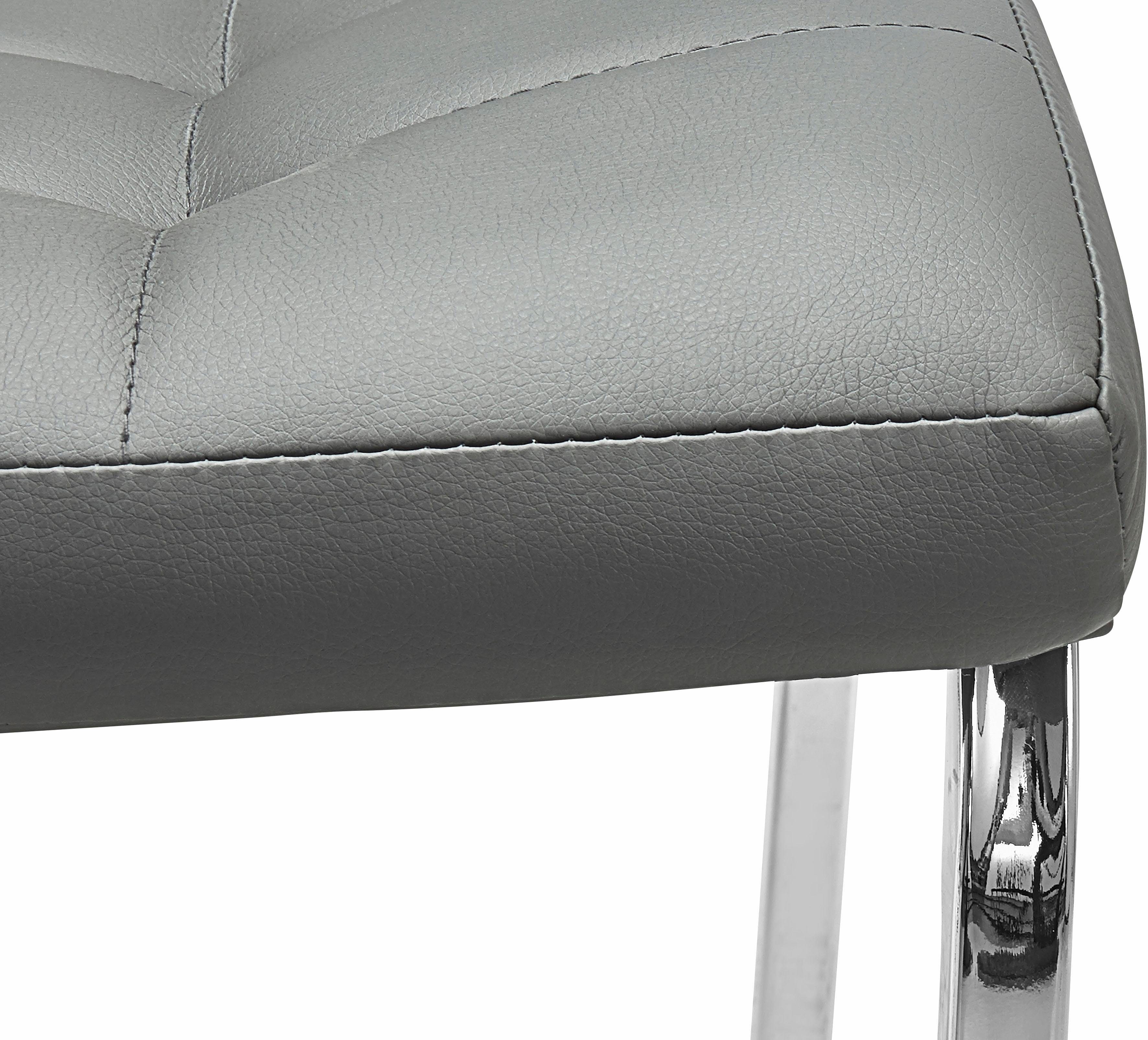 INOSIGN Stoel met 4 poten Paars (set van 2) bekleding in imitatieleer, verchroomd metalen frame (set, 2 stuks)