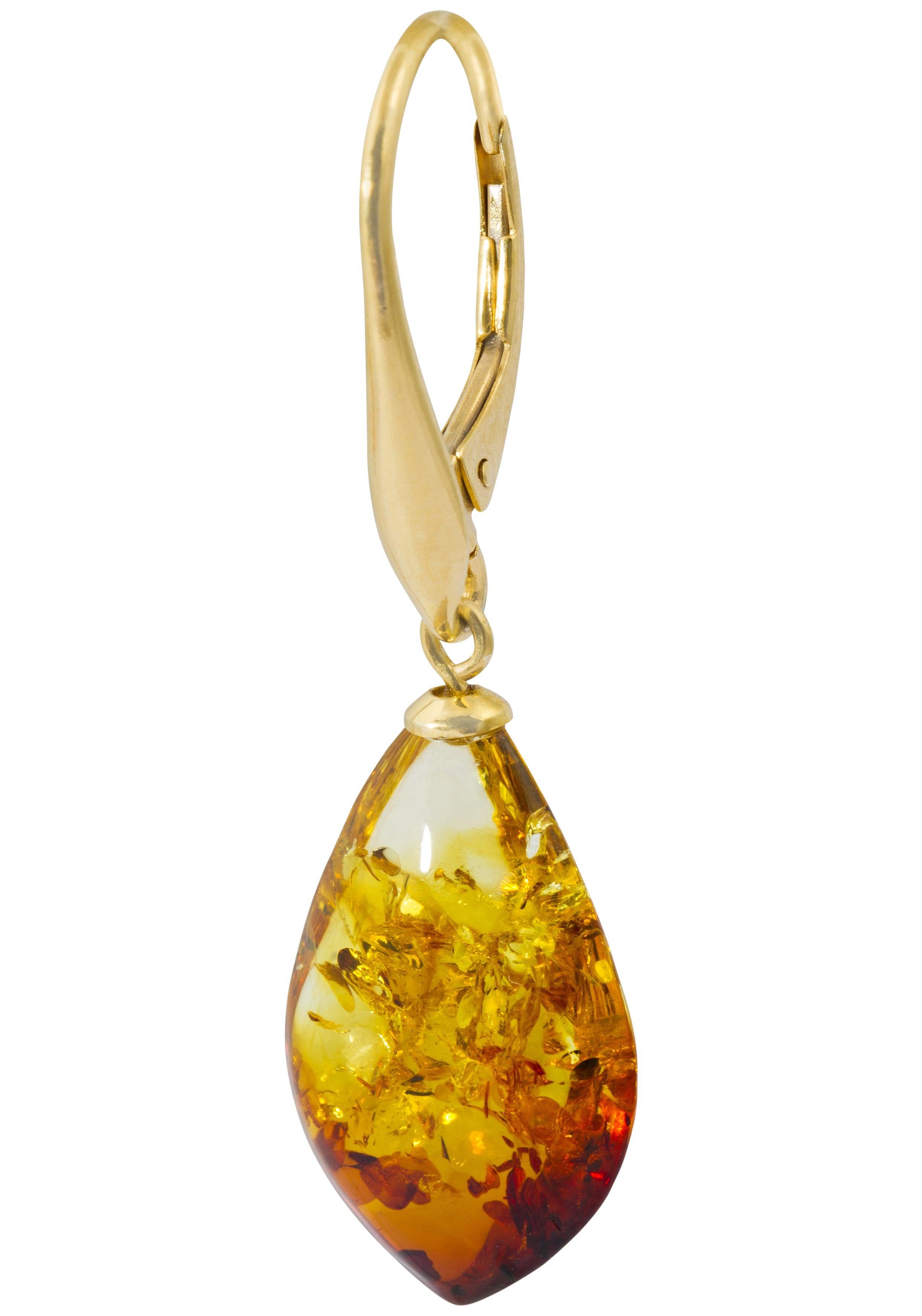 Firetti Paar oorhangers Sieraad cadeau zilver 925 oorbellen patentbeugel druppel barnsteen