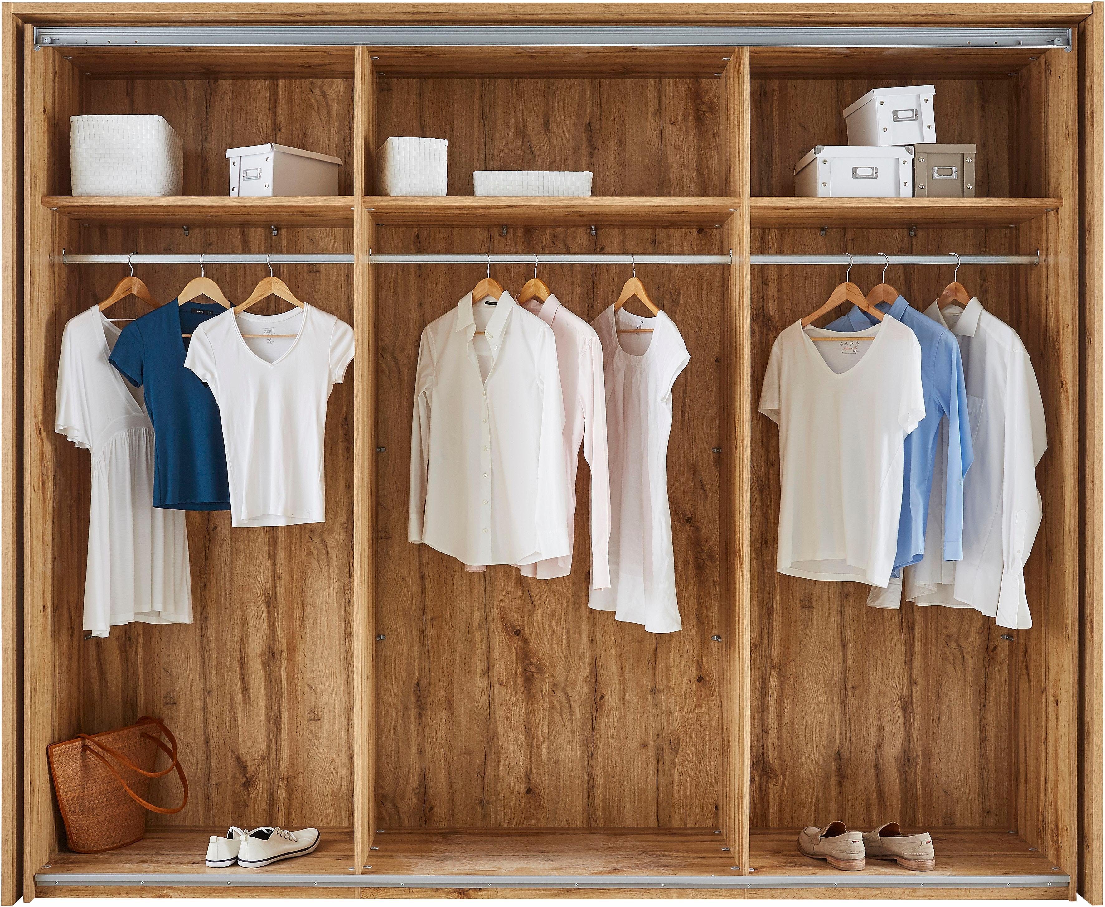 Schlafkontor Zweefdeurkast Capri Fronten met chique applicaties in kops hout-decor