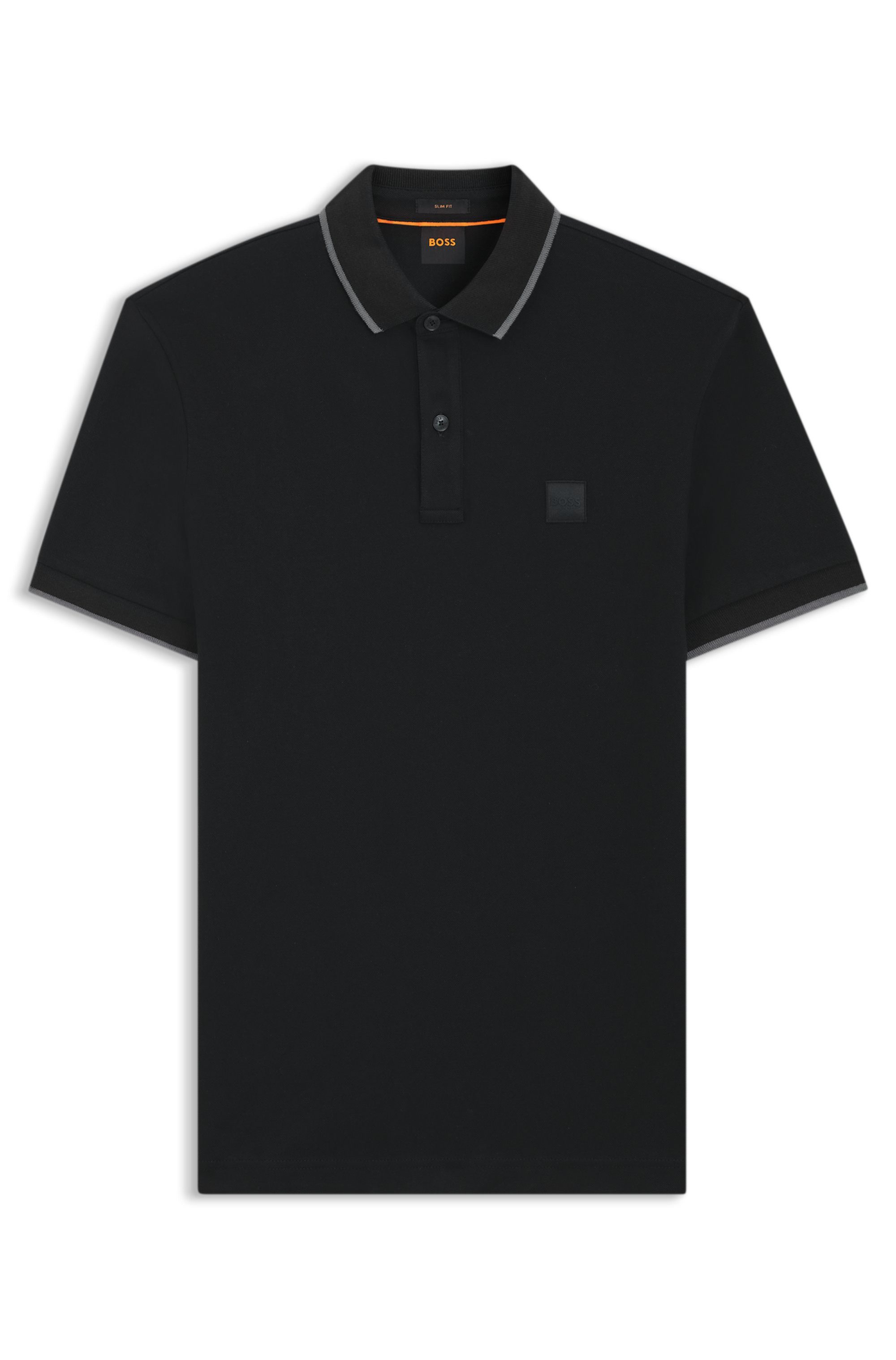 Boss Orange Poloshirt Passertip met boss badge